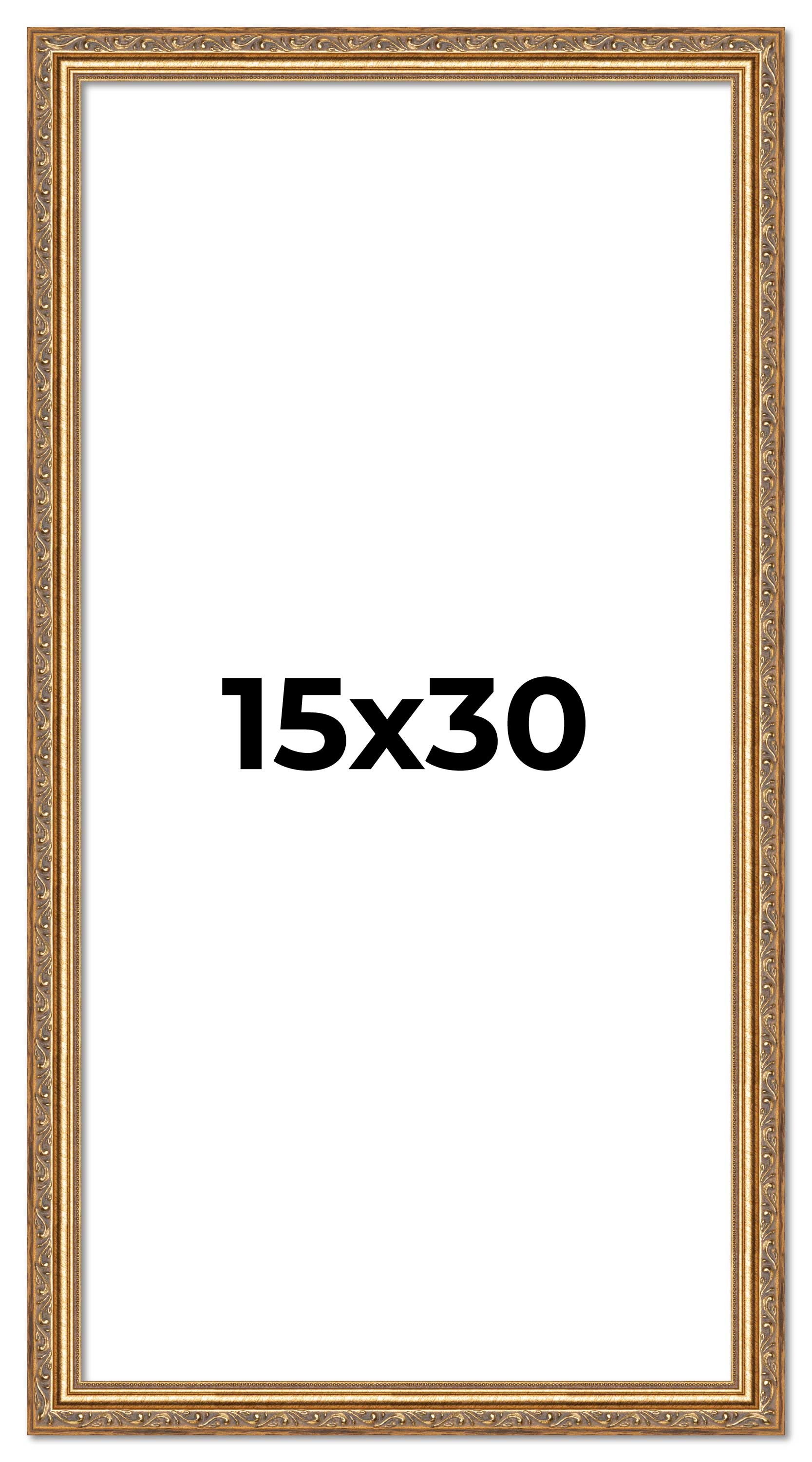 15x30 Frame Gold Solid Wood Picture Frame Width 1.25 Inches | Interior Frame Dep main product image