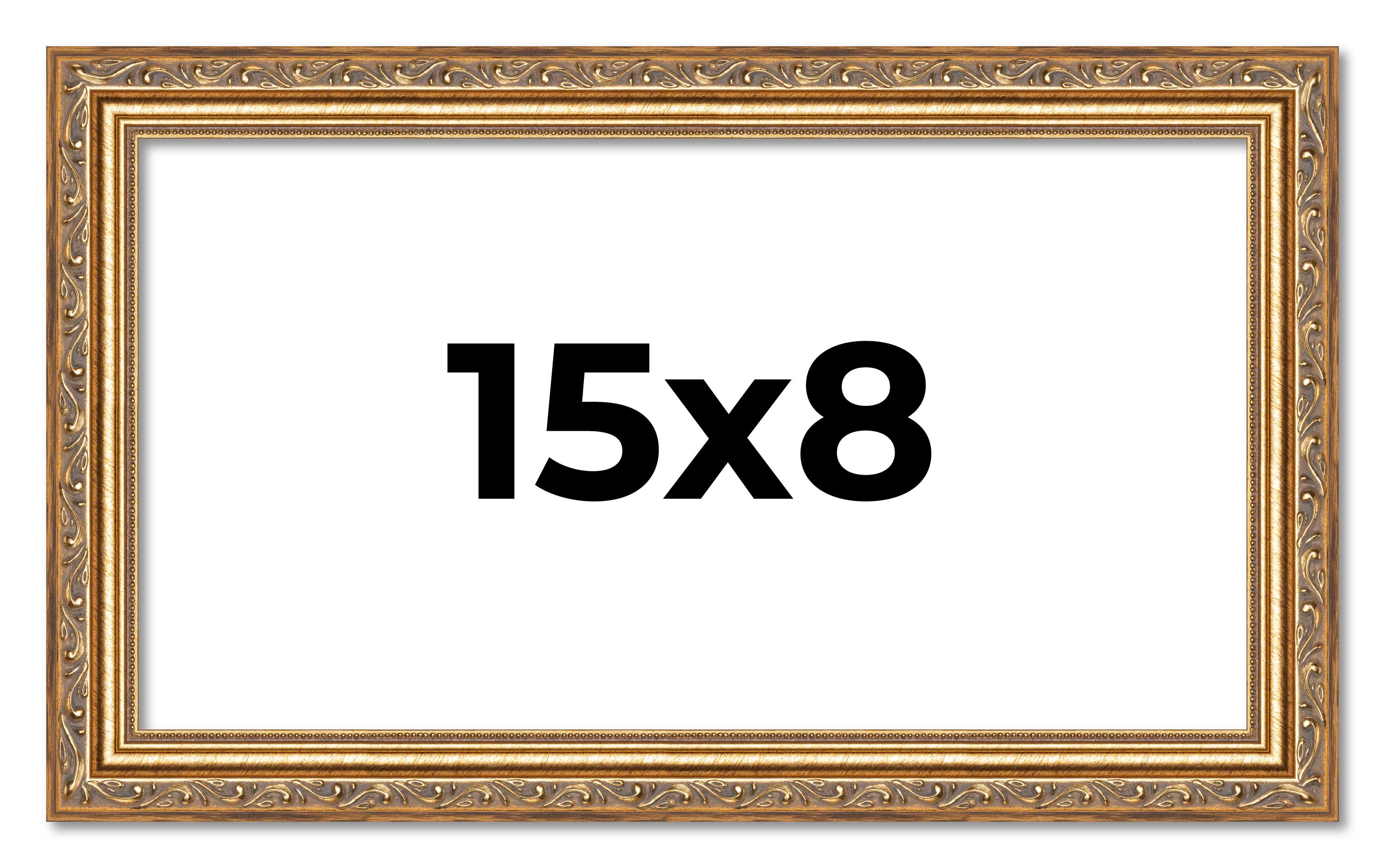 15x8 Frame Gold Solid Wood Picture Frame Width 1.25 Inches | Interior Frame Dept main product image