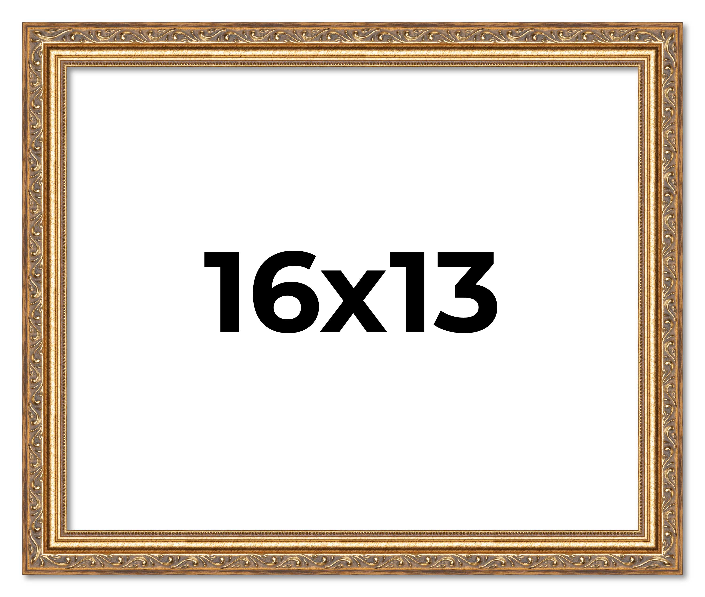 16x13 Frame Gold Solid Wood Picture Frame Width 1.25 Inches | Interior Frame Dep main product image