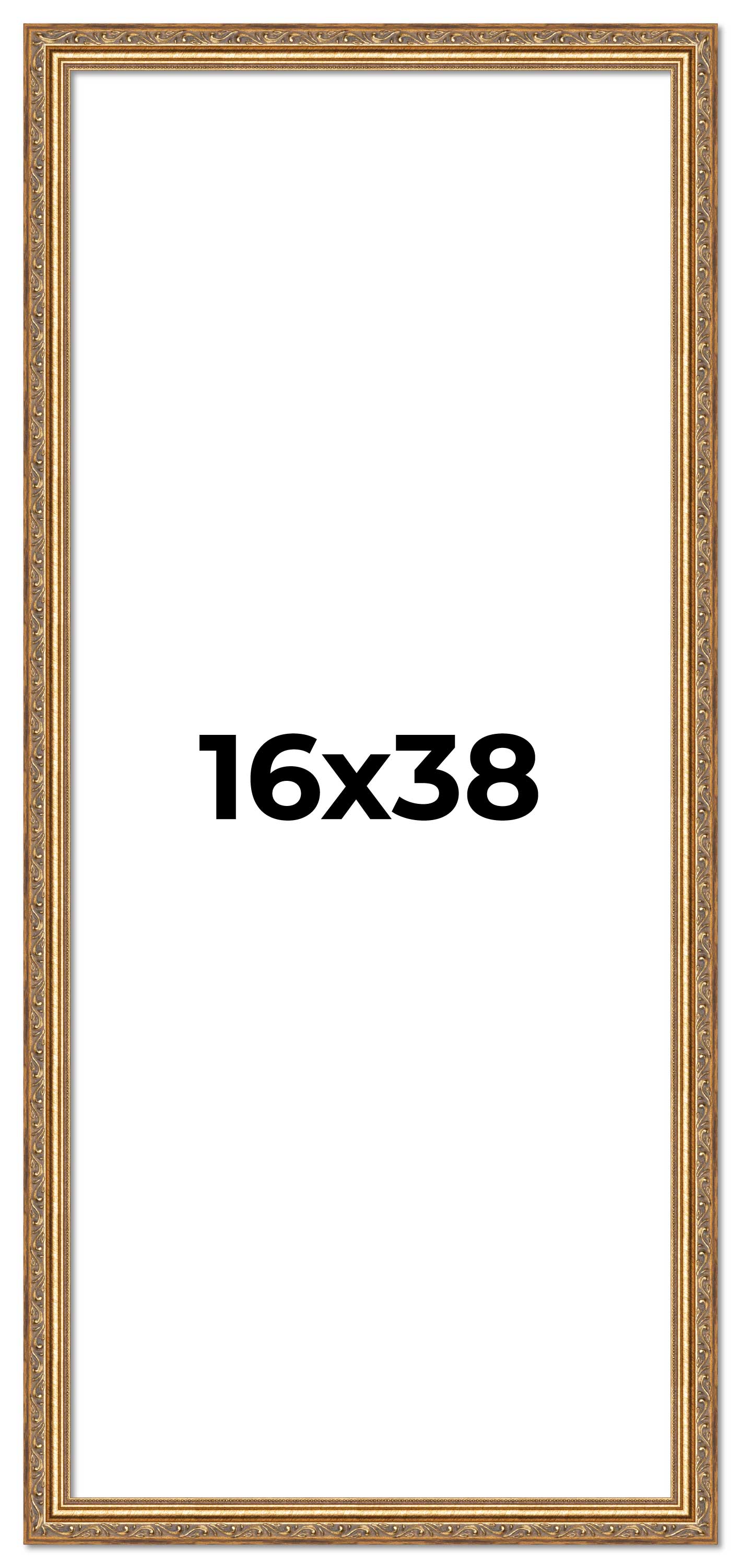 16x38 Frame Gold Solid Wood Picture Frame Width 1.25 Inches, Interior Frame Dep main product image