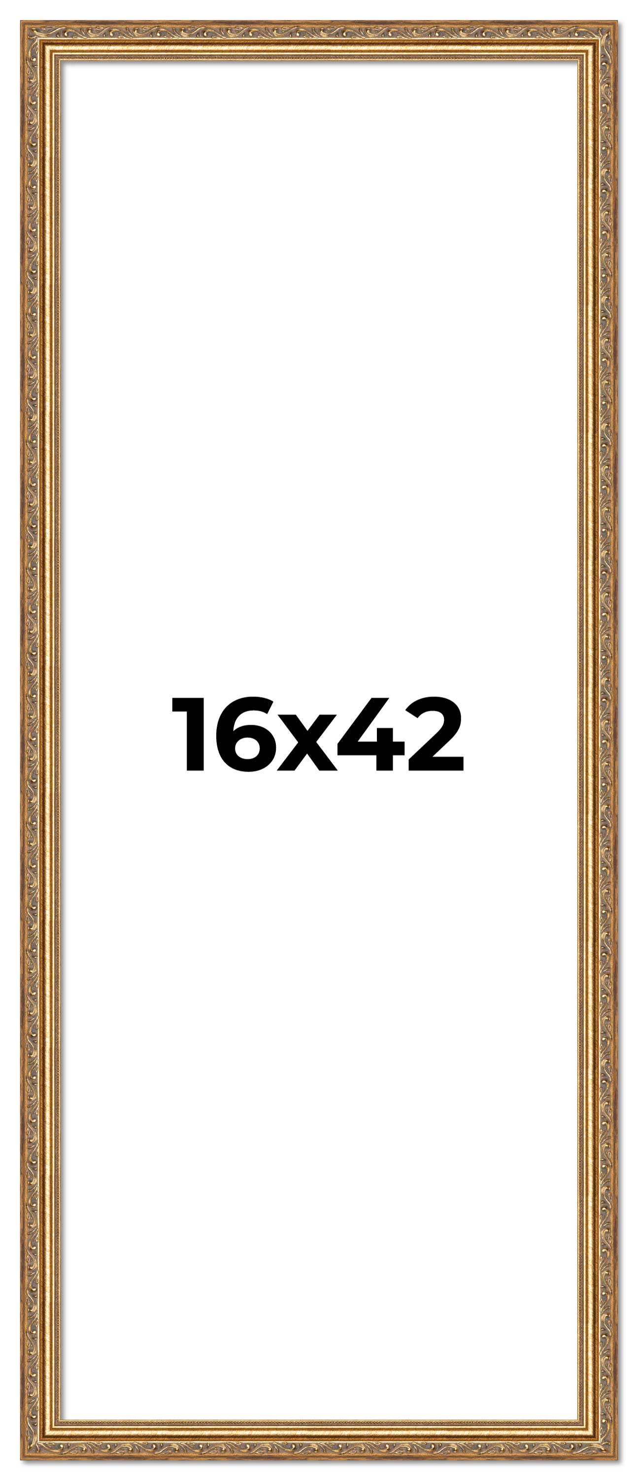 16x42 Frame Gold Solid Wood Picture Frame Width 1.25 Inches | Interior Frame Dep main product image
