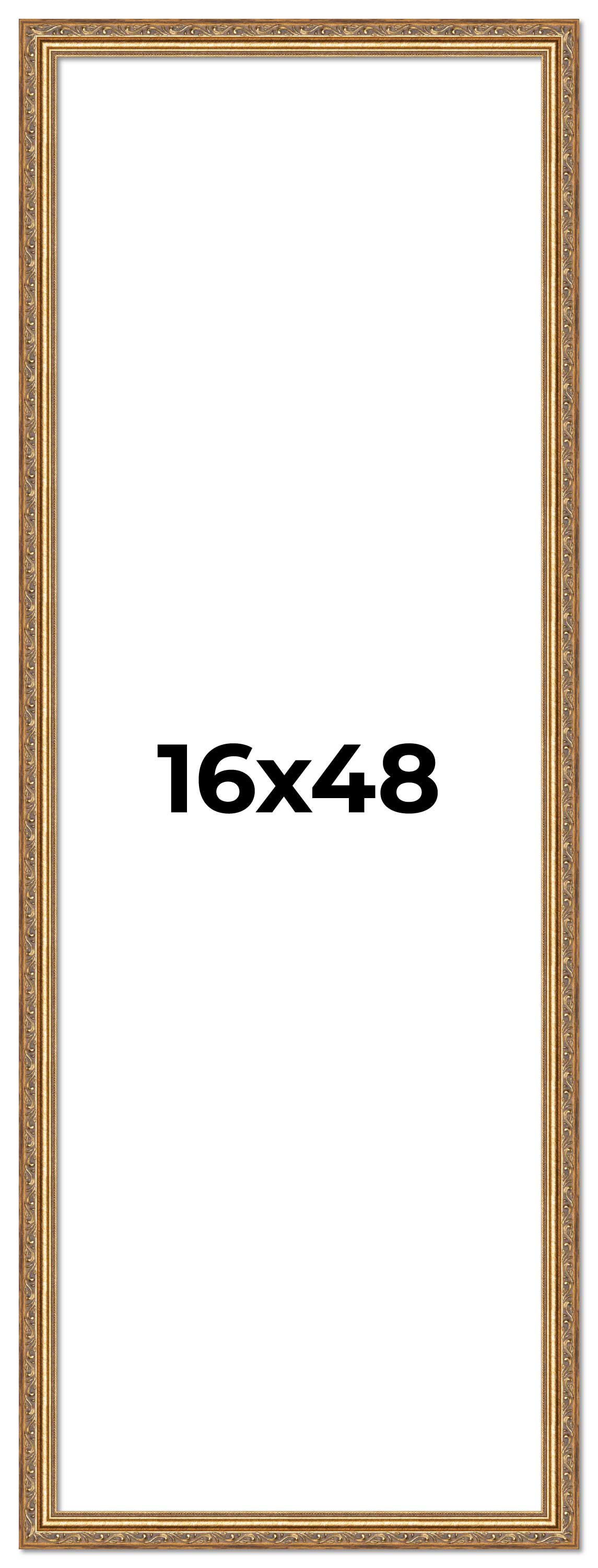 16x48 Frame Gold Solid Wood Picture Frame Width 1.25 Inches | Interior Frame Dep main product image