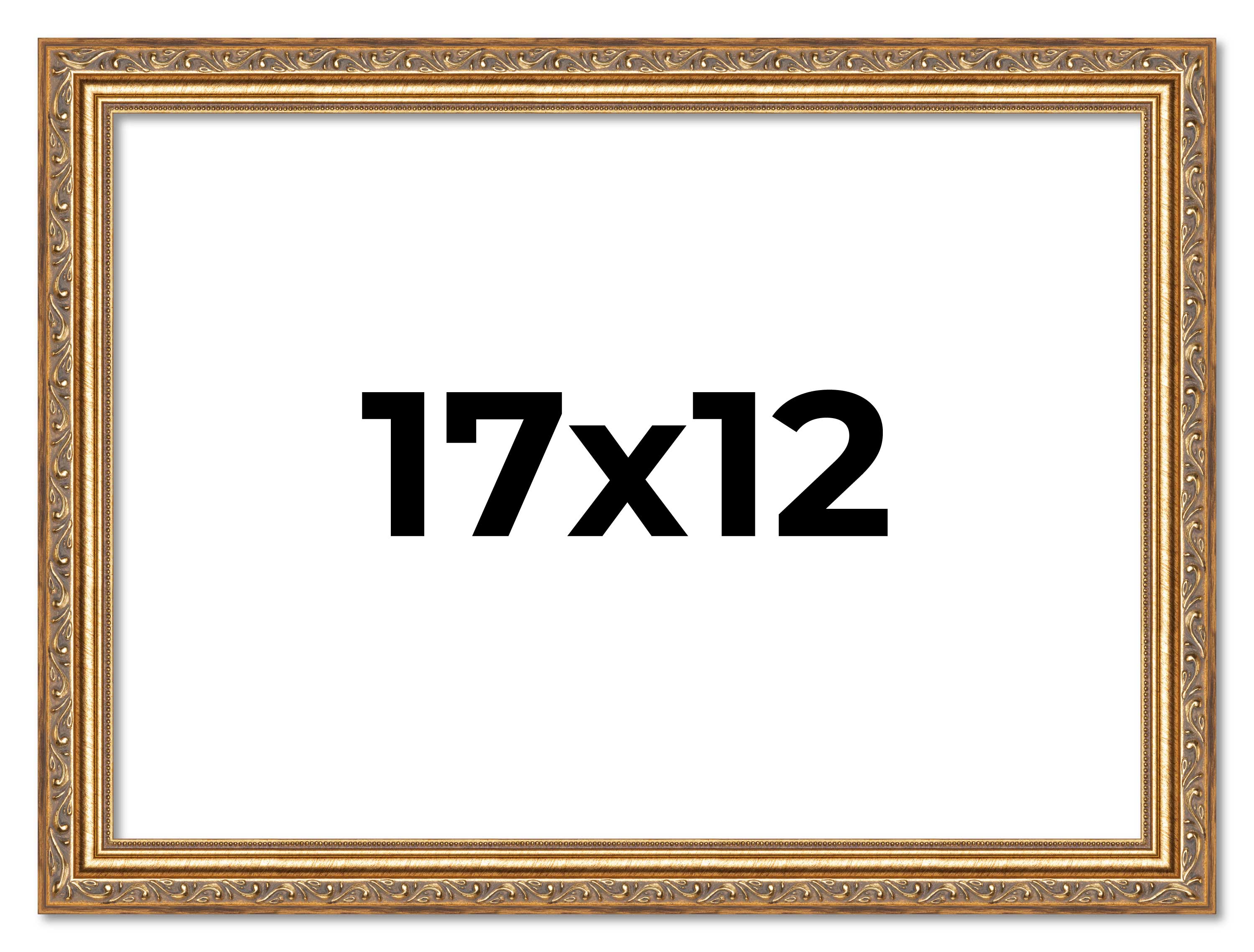 17x12 Frame Gold Solid Wood Picture Frame Width 1.25 Inches | Interior Frame Dep main product image