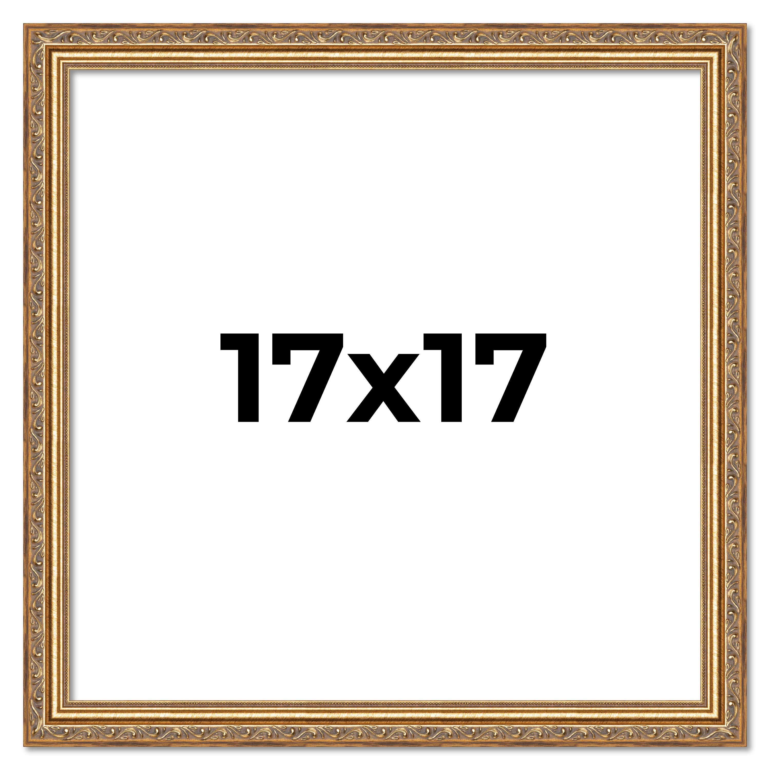 17x17 Frame Gold Solid Wood Picture Frame Width 1.25 Inches | Interior Frame Dep main product image
