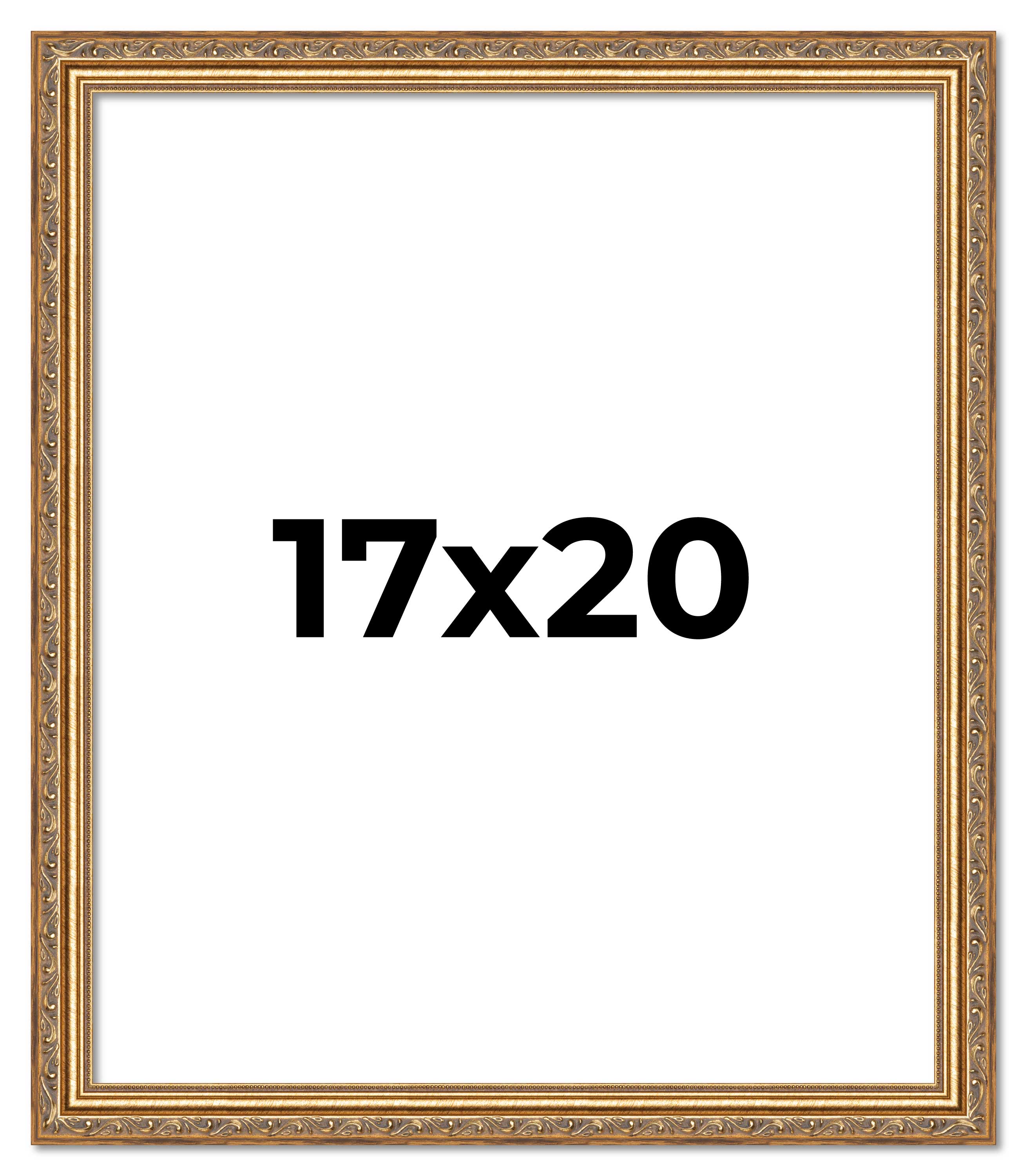 17x20 Frame Gold Solid Wood Picture Frame Width 1.25 Inches | Interior Frame Dep main product image