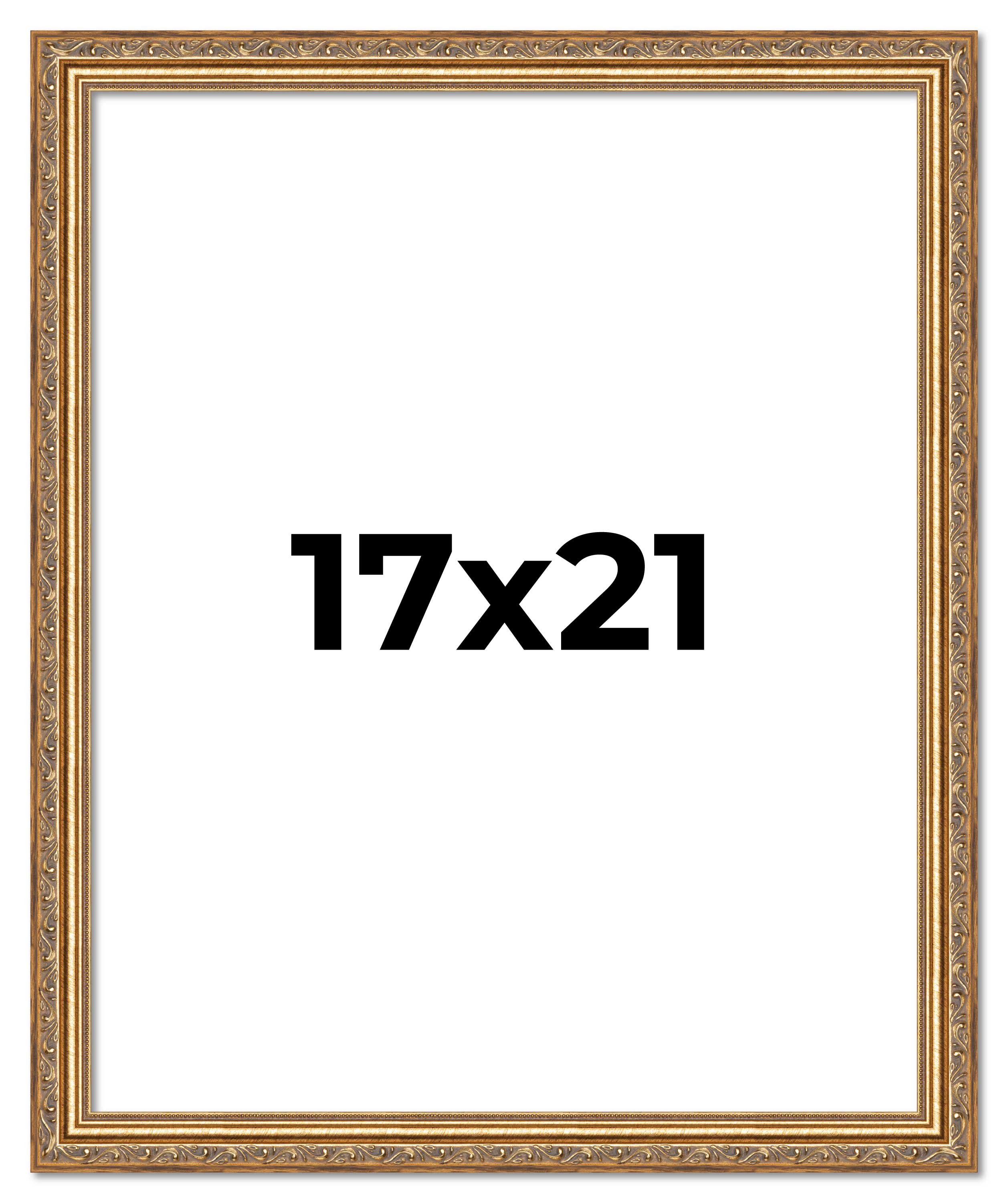 17x21 Frame Gold Solid Wood Picture Frame Width 1.25 Inches | Interior Frame Dep main product image