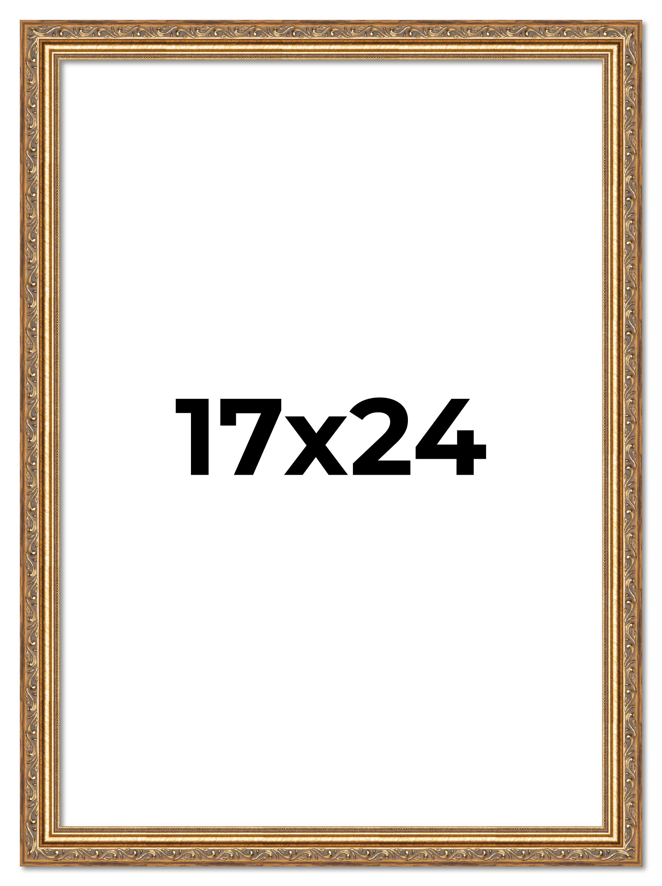 17x24 Frame Gold Solid Wood Picture Frame Width 1.25 Inches | Interior Frame Dep main product image