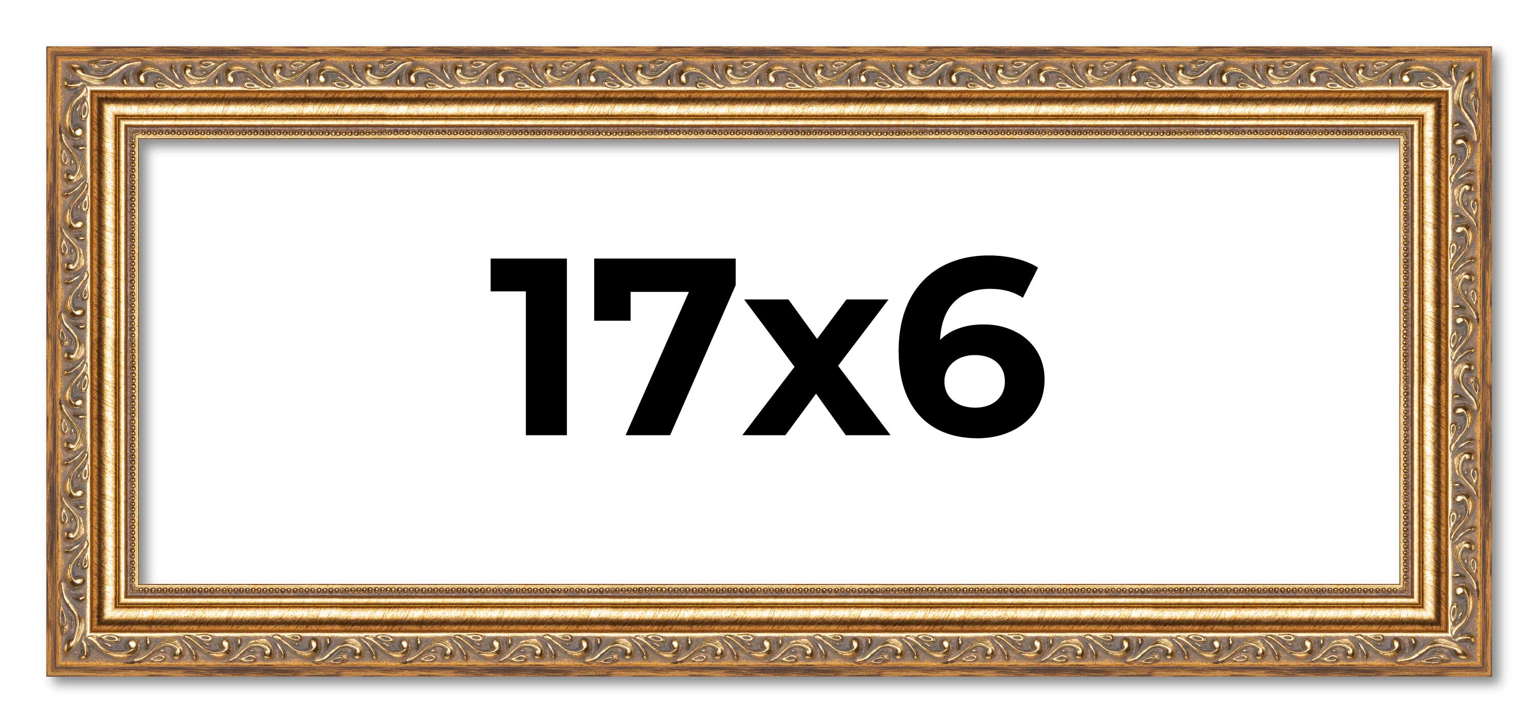 17x6 Frame Gold Solid Wood Picture Frame Width 1.25 Inches | Interior Frame Dept main product image