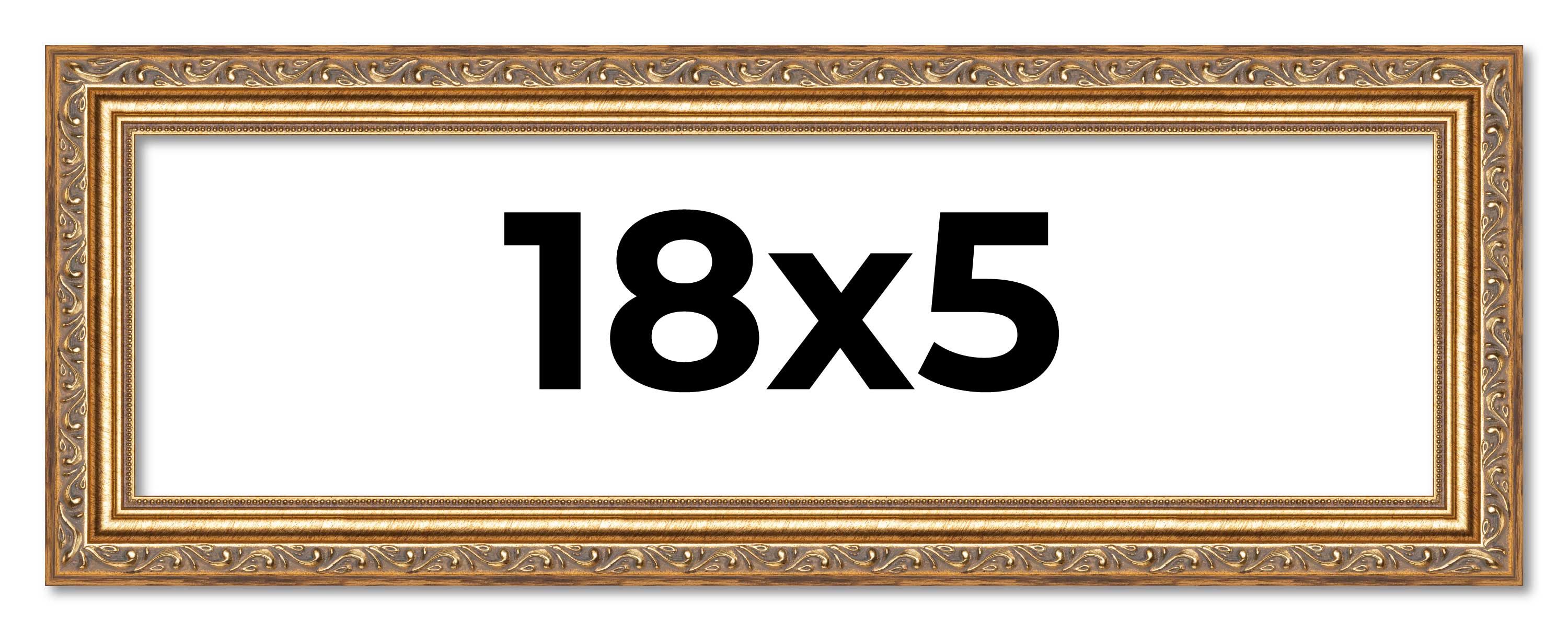18x5 Frame Gold Solid Wood Picture Frame Width 1.25 Inches | Interior Frame Dept main product image