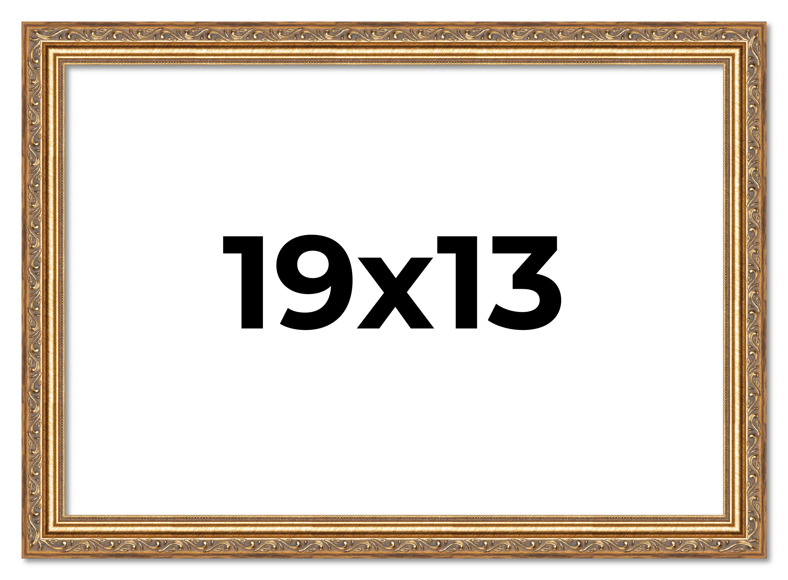 19x13 Frame Gold Solid Wood Picture Frame Width 1.25 Inches | Interior Frame Dep main product image