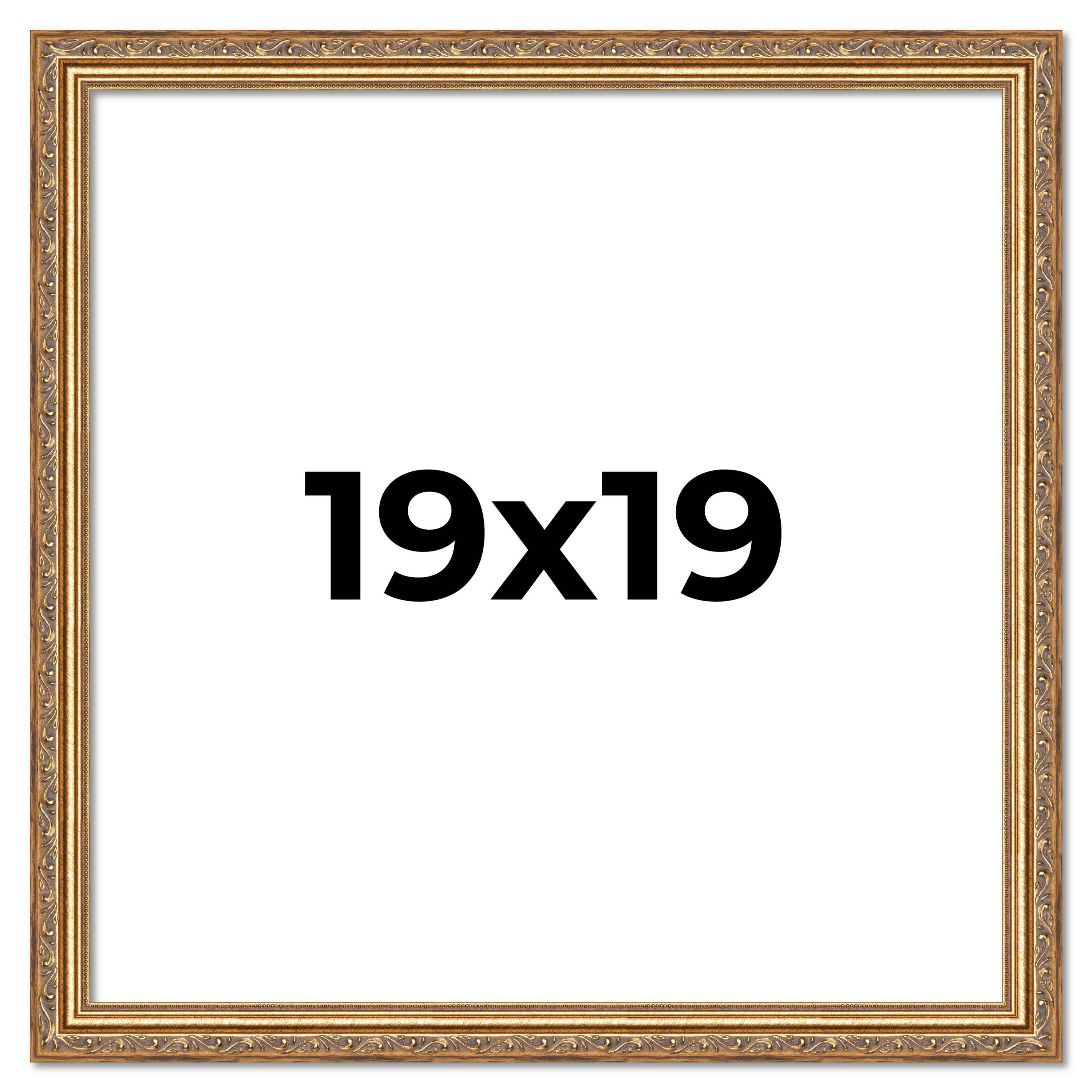 19x19 Frame Gold Solid Wood Picture Frame Width 1.25 Inches | Interior Frame Dep main product image