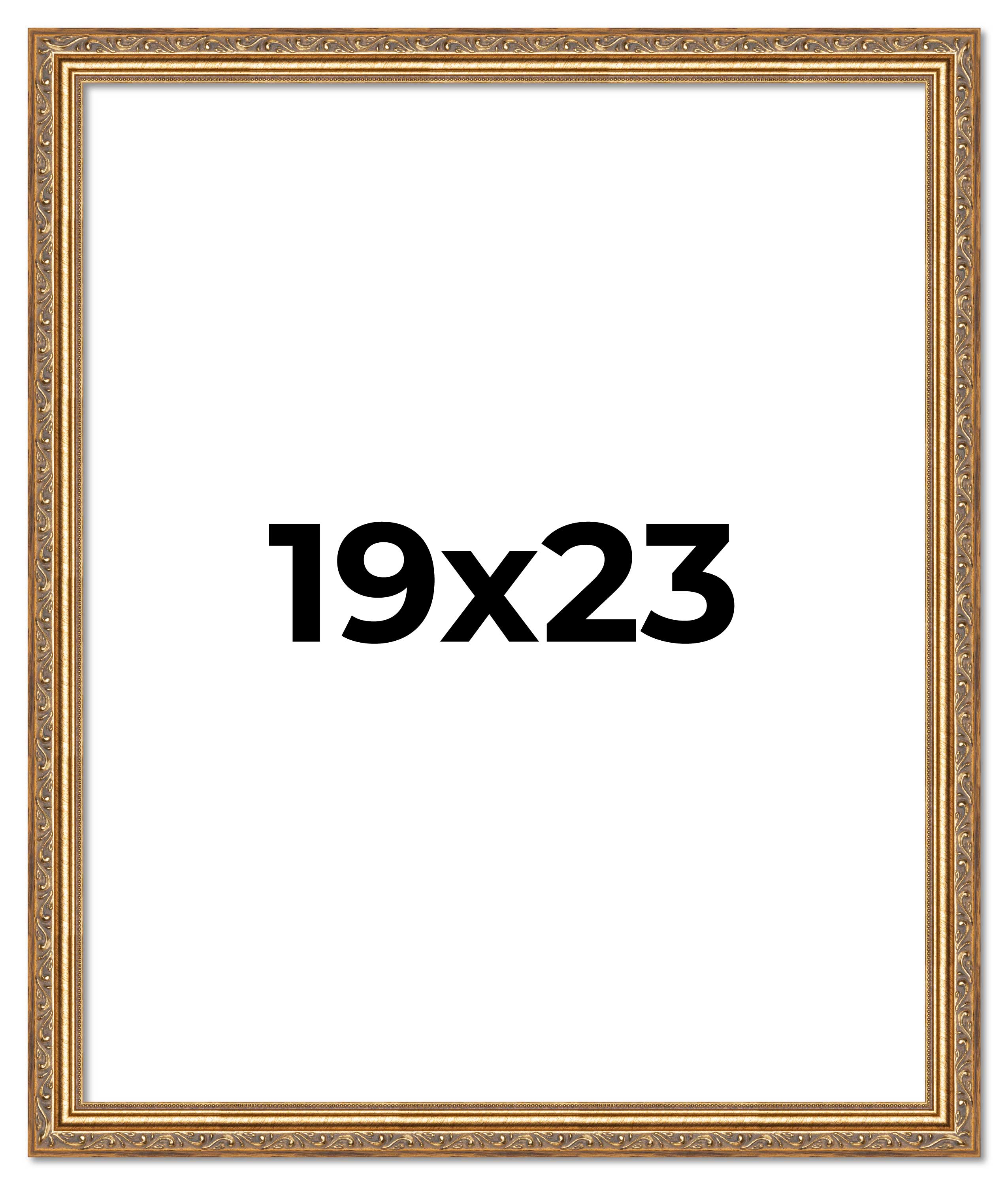 19x23 Frame Gold Solid Wood Picture Frame Width 1.25 Inches | Interior Frame Dep main product image