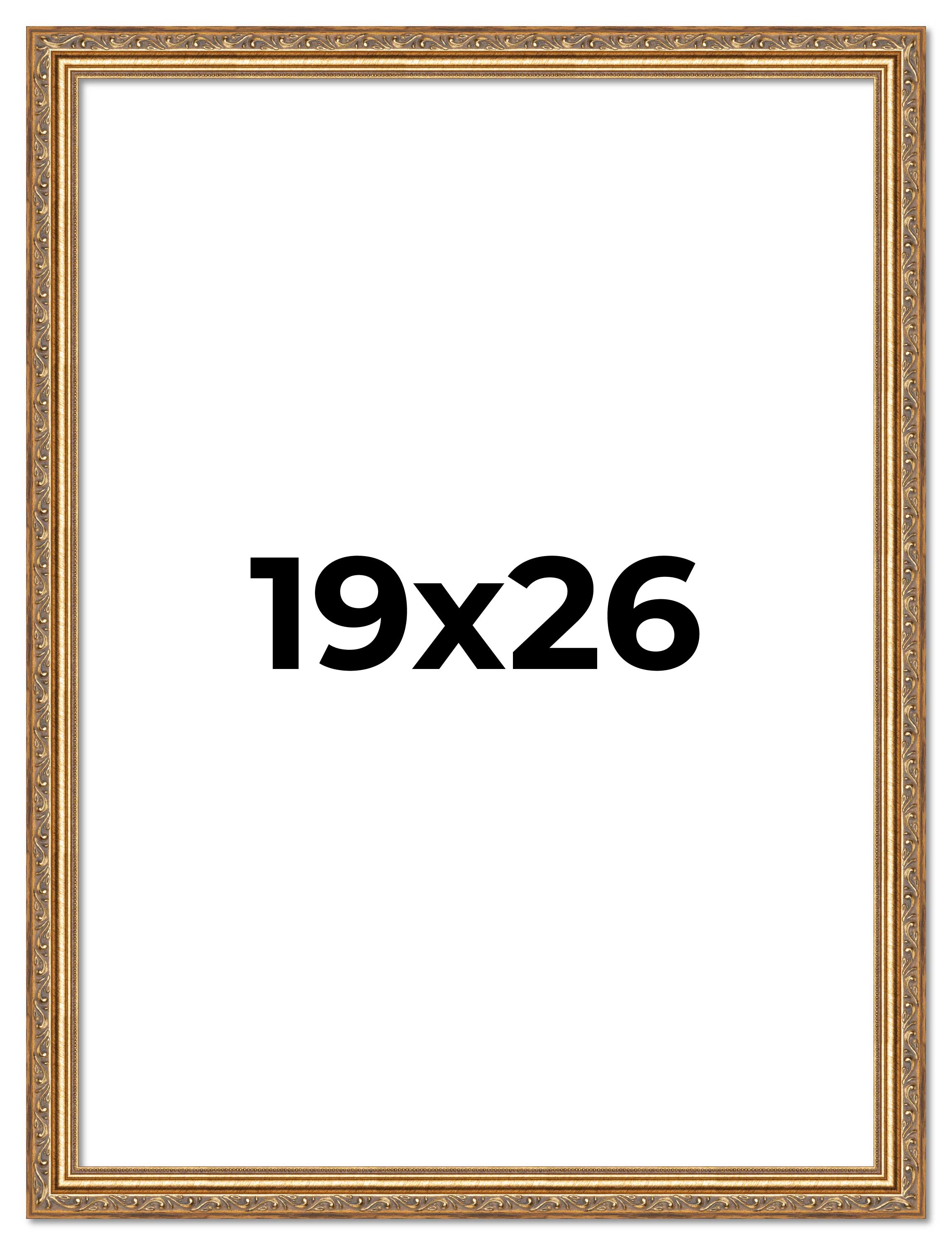 19x26 Frame Gold Solid Wood Picture Frame Width 1.25 Inches | Interior Frame Dep main product image