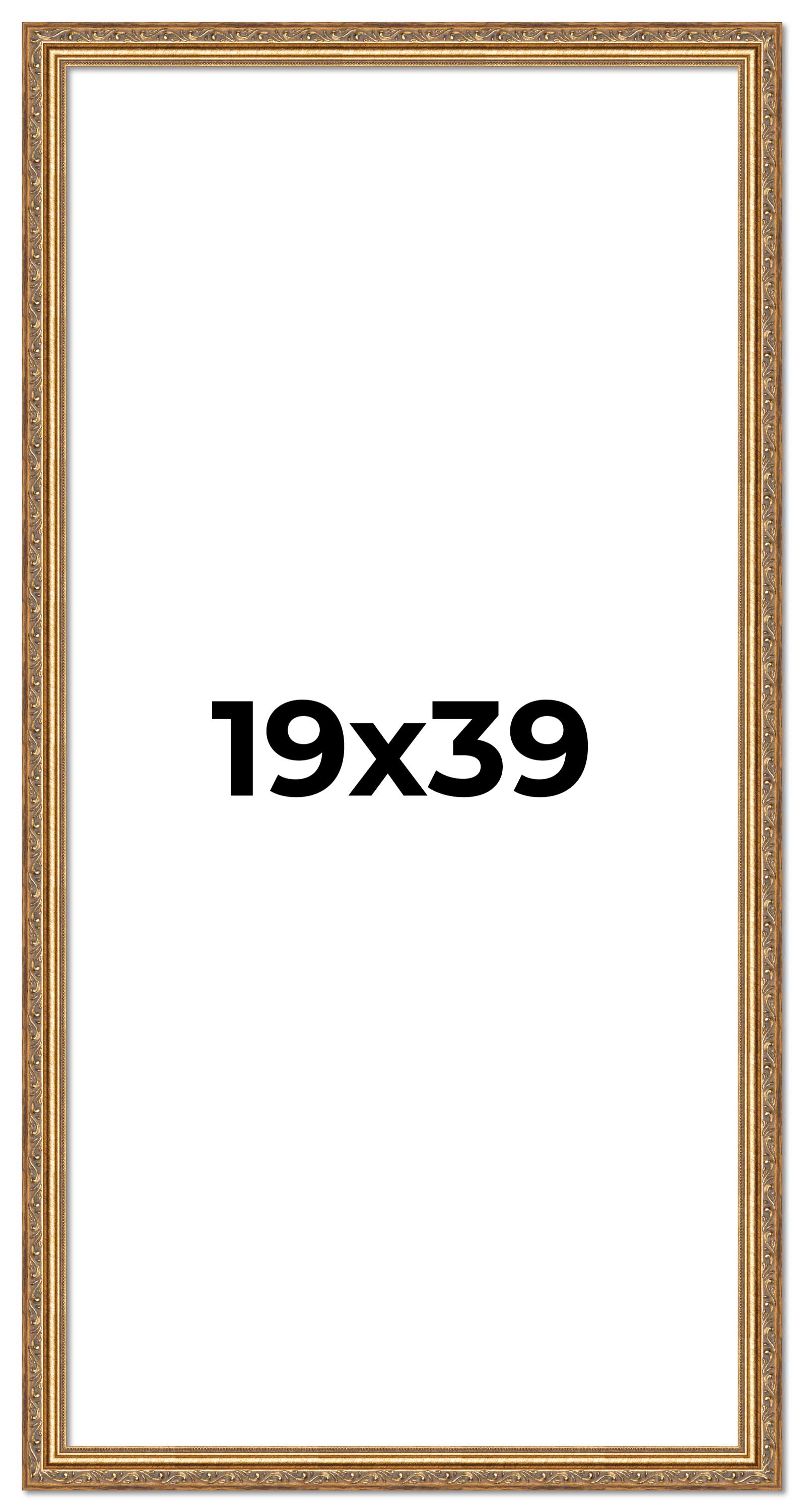 19x39 Frame Gold Solid Wood Picture Frame Width 1.25 Inches | Interior Frame Dep main product image