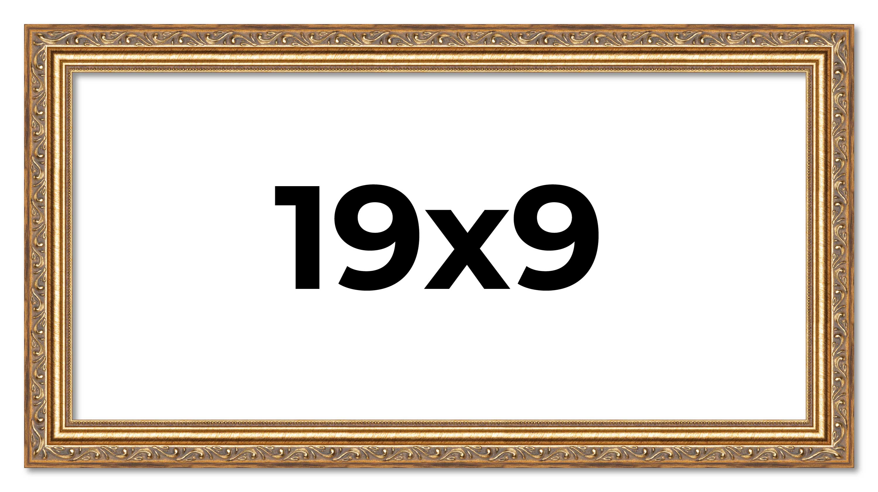 19x9 Frame Gold Solid Wood Picture Frame Width 1.25 Inches | Interior Frame Dept main product image