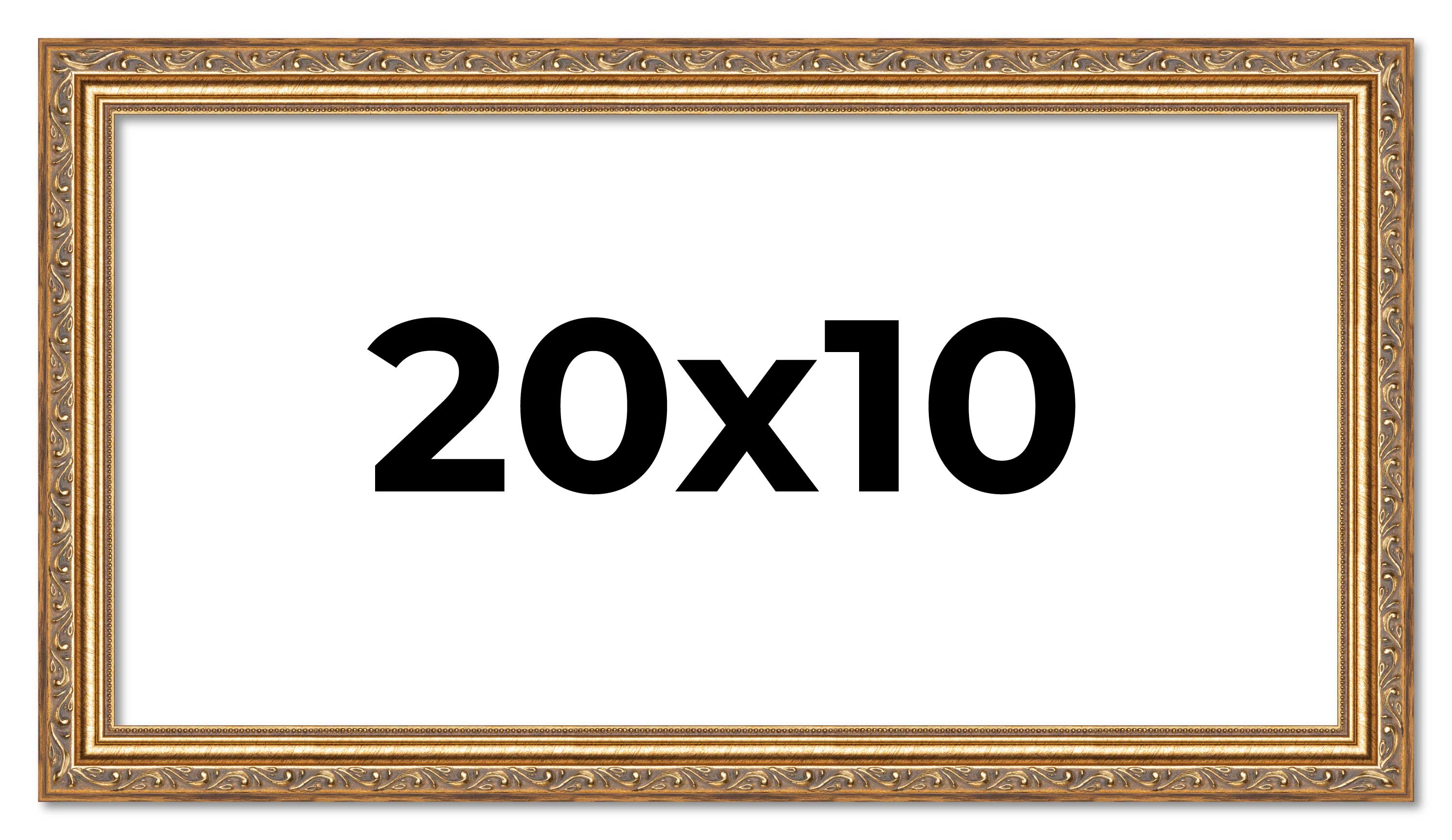 20x10 Frame Gold Solid Wood Picture Frame Width 1.25 Inches | Interior Frame Dep main product image