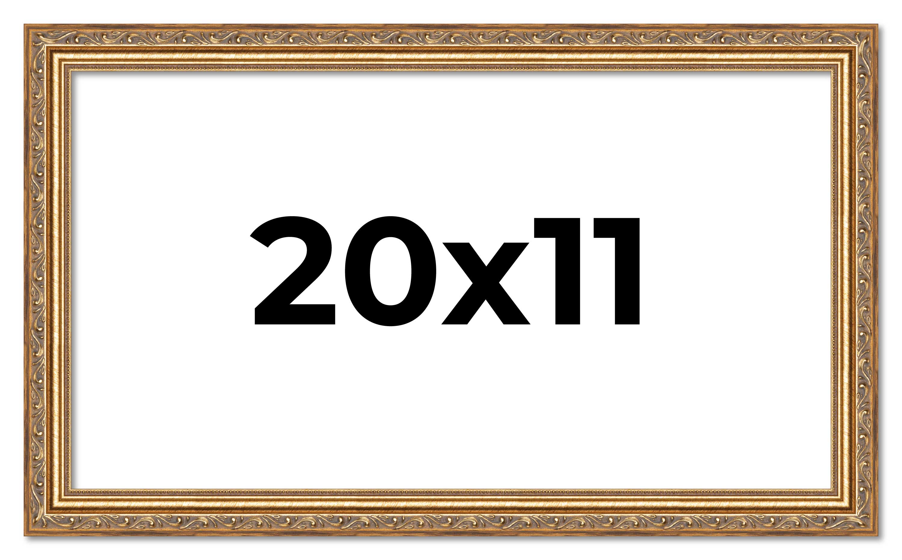 20x11 Frame Gold Solid Wood Picture Frame Width 1.25 Inches | Interior Frame Dep main product image