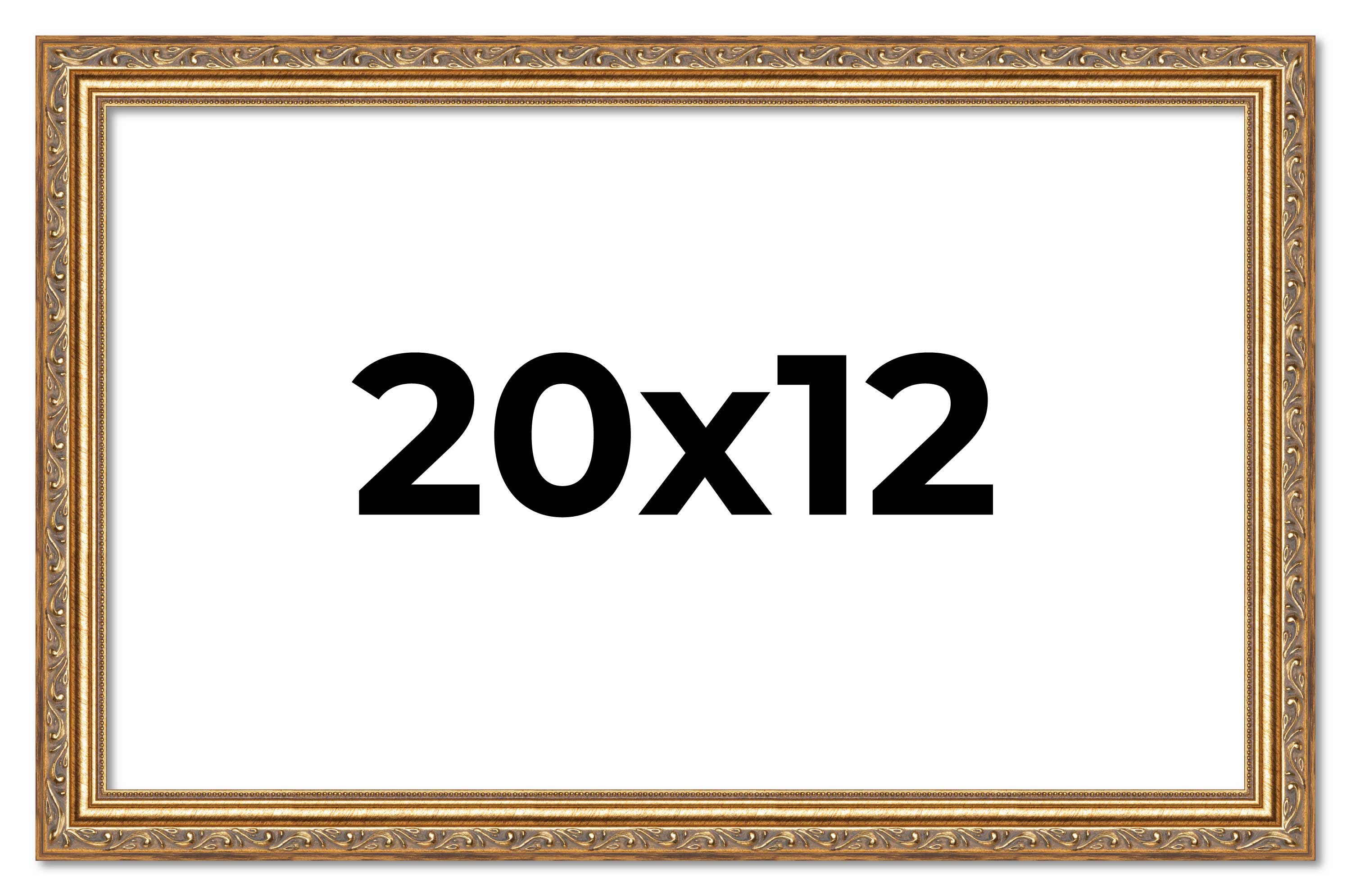 20x12 Frame Gold Solid Wood Picture Frame Width 1.25 Inches | Interior Frame Dep main product image