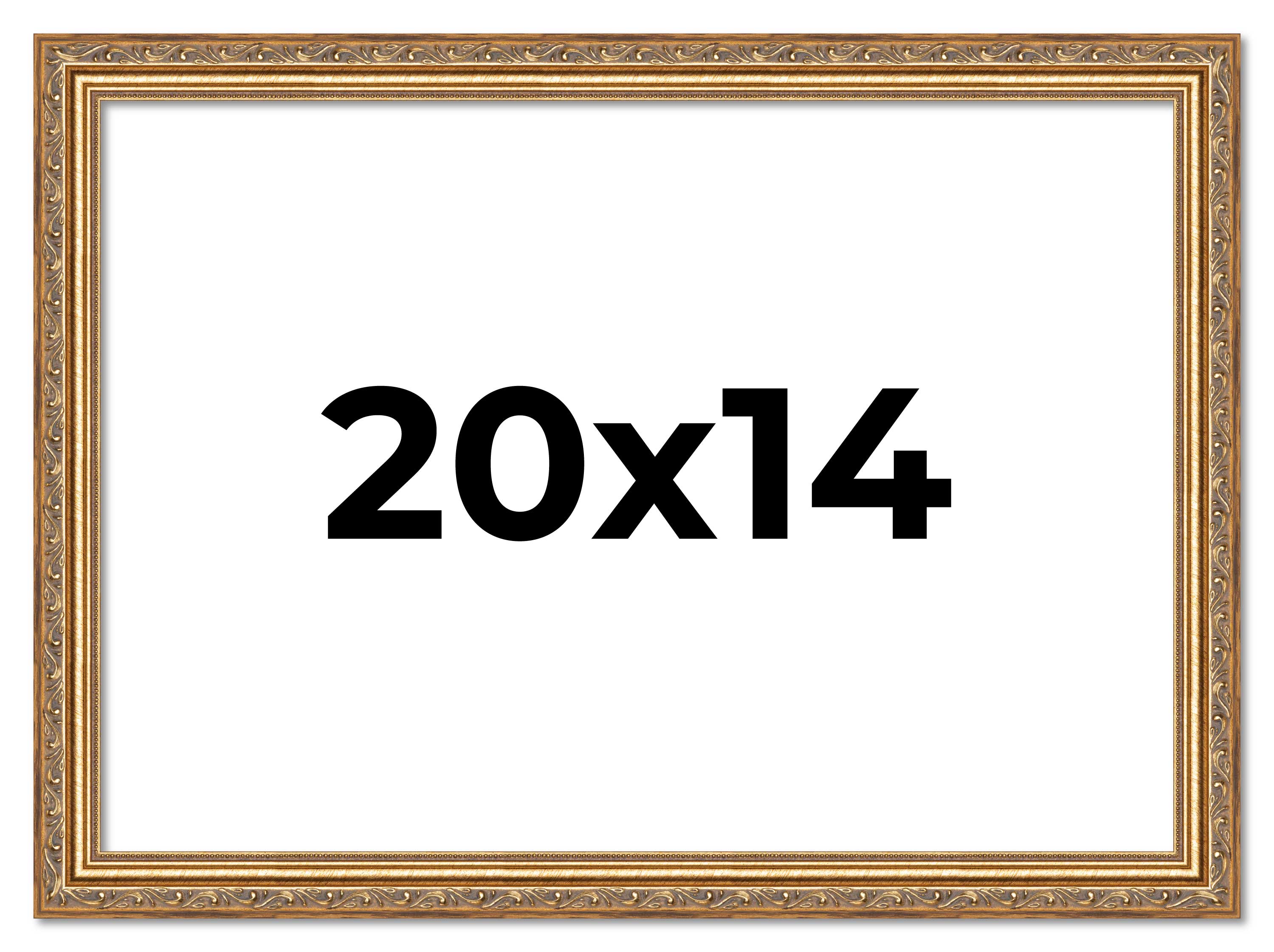20x14 Frame Gold Solid Wood Picture Frame Width 1.25 Inches | Interior Frame Dep main product image