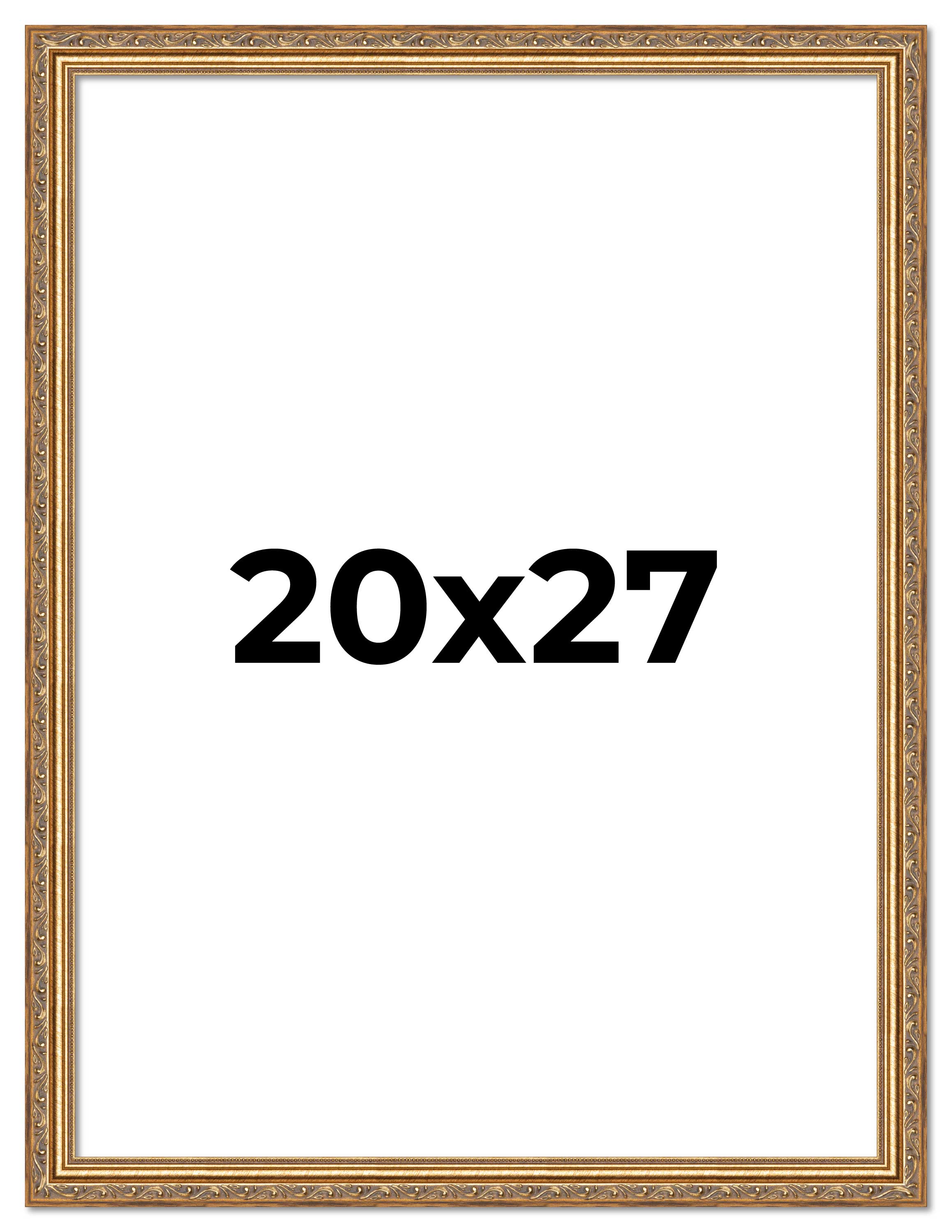 20x27 Frame Gold Solid Wood Picture Frame Width 1.25 Inches | Interior Frame Dep main product image