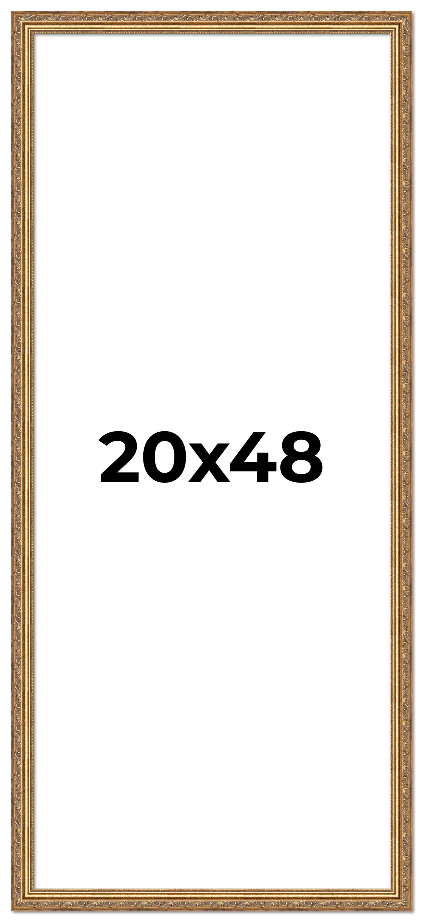 20x48 Frame Gold Solid Wood Picture Frame Width 1.25 Inches | Interior Frame Dep main product image