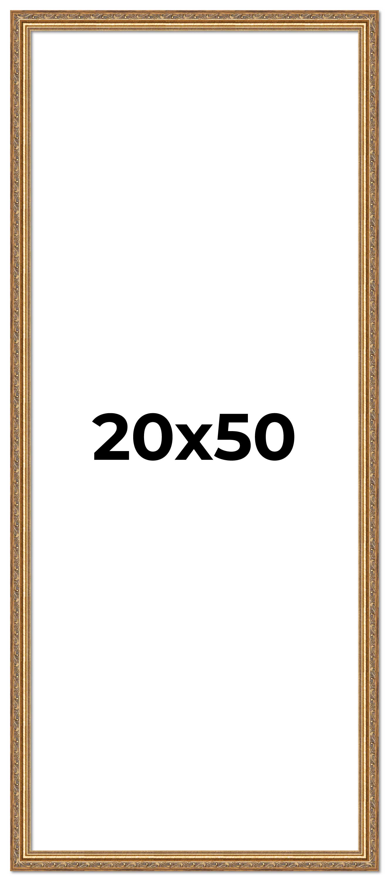 20x50 Frame Gold Solid Wood Picture Frame Width 1.25 Inches | Interior Frame Dep main product image