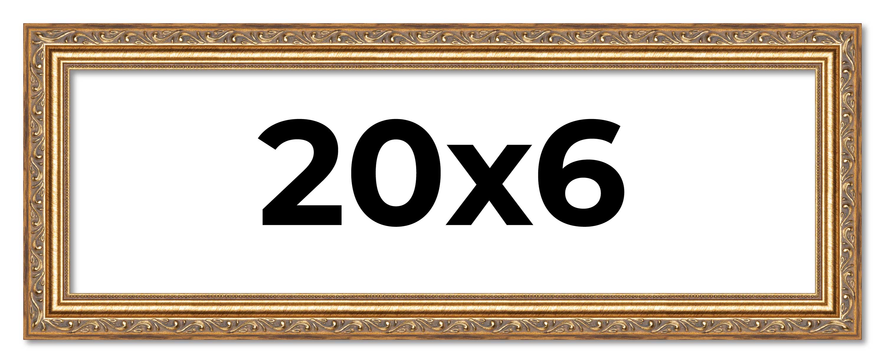 20x6 Frame Gold Solid Wood Picture Frame Width 1.25 Inches | Interior Frame Dept main product image