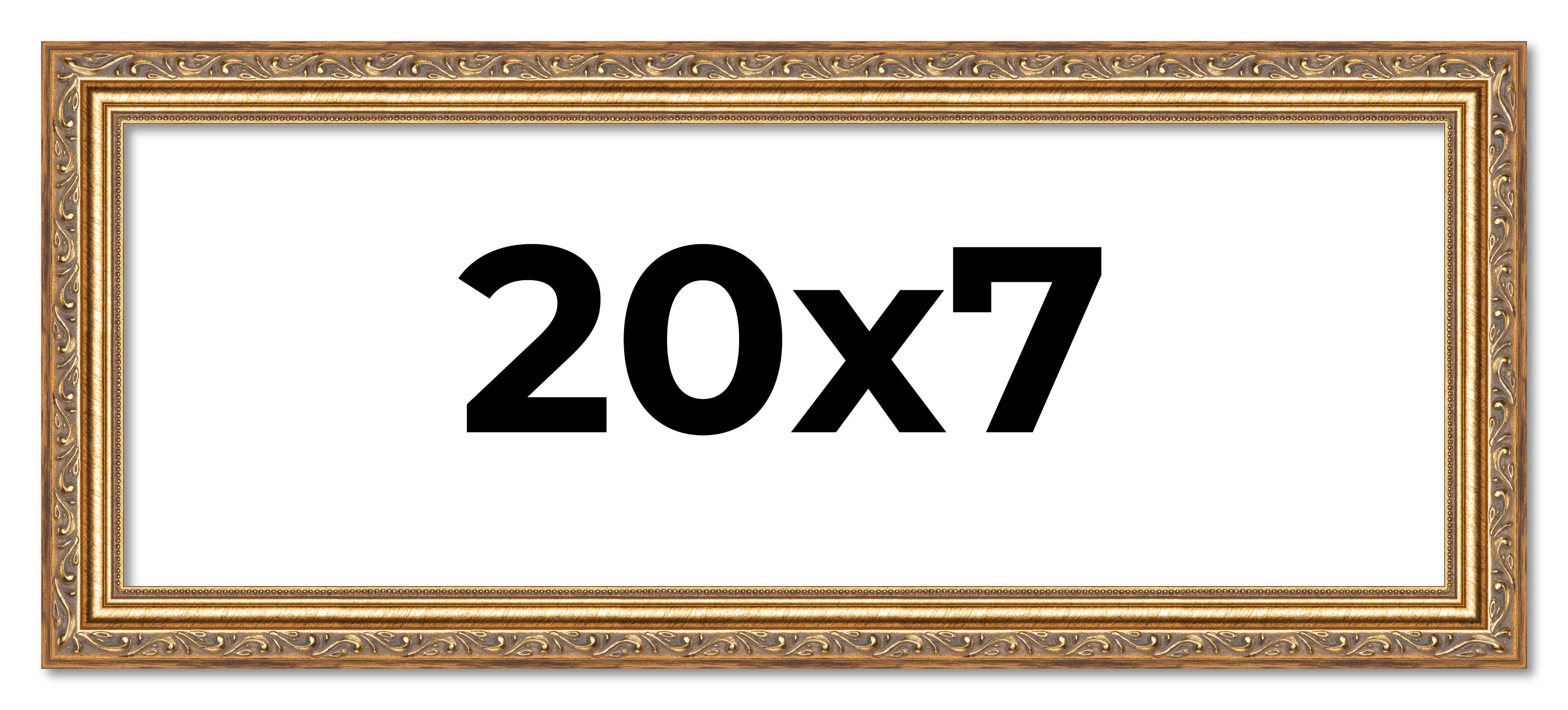 20x7 Frame Gold Solid Wood Picture Frame Width 1.25 Inches | Interior Frame Dept main product image