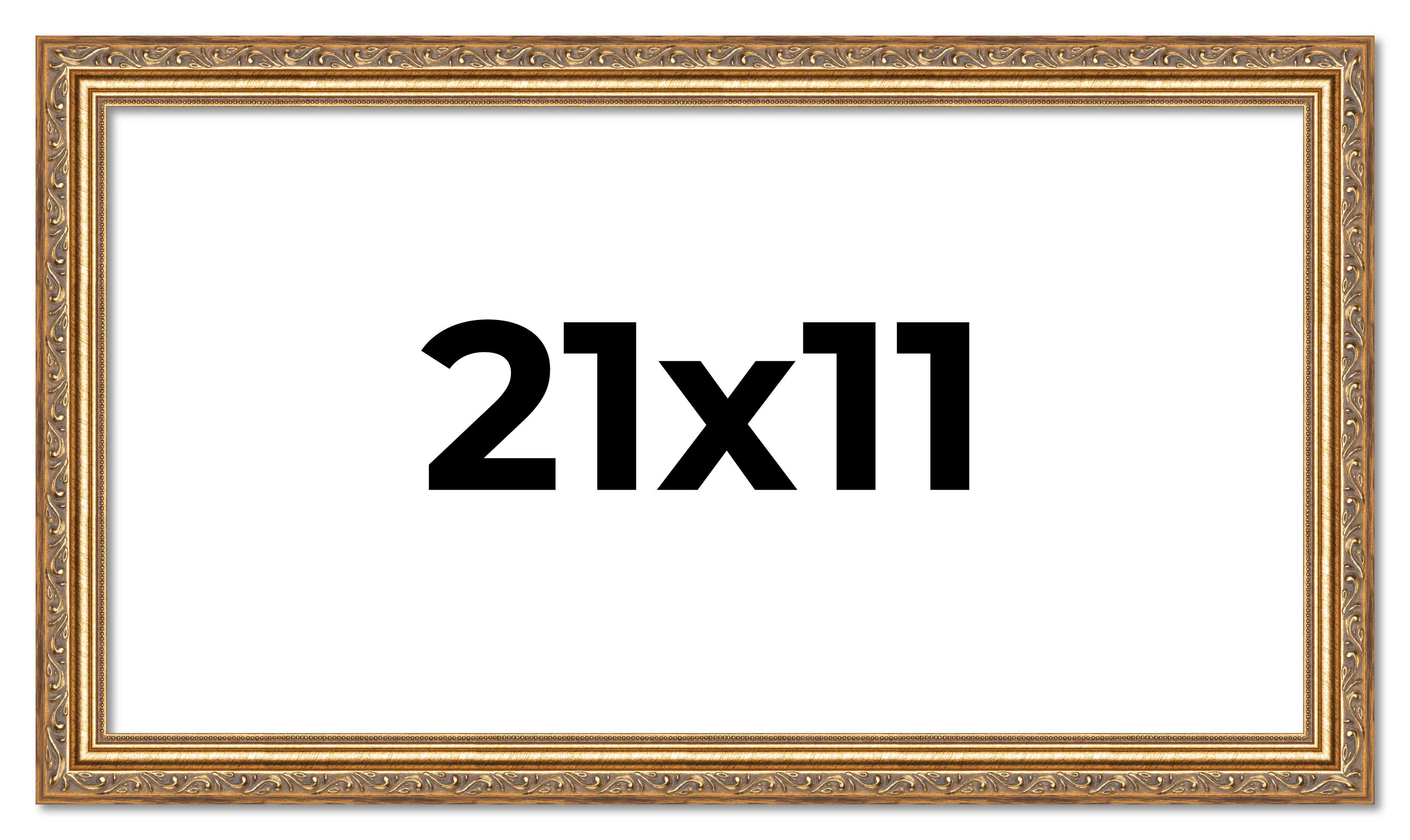 21x11 Frame Gold Solid Wood Picture Frame Width 1.25 Inches | Interior Frame Dep main product image