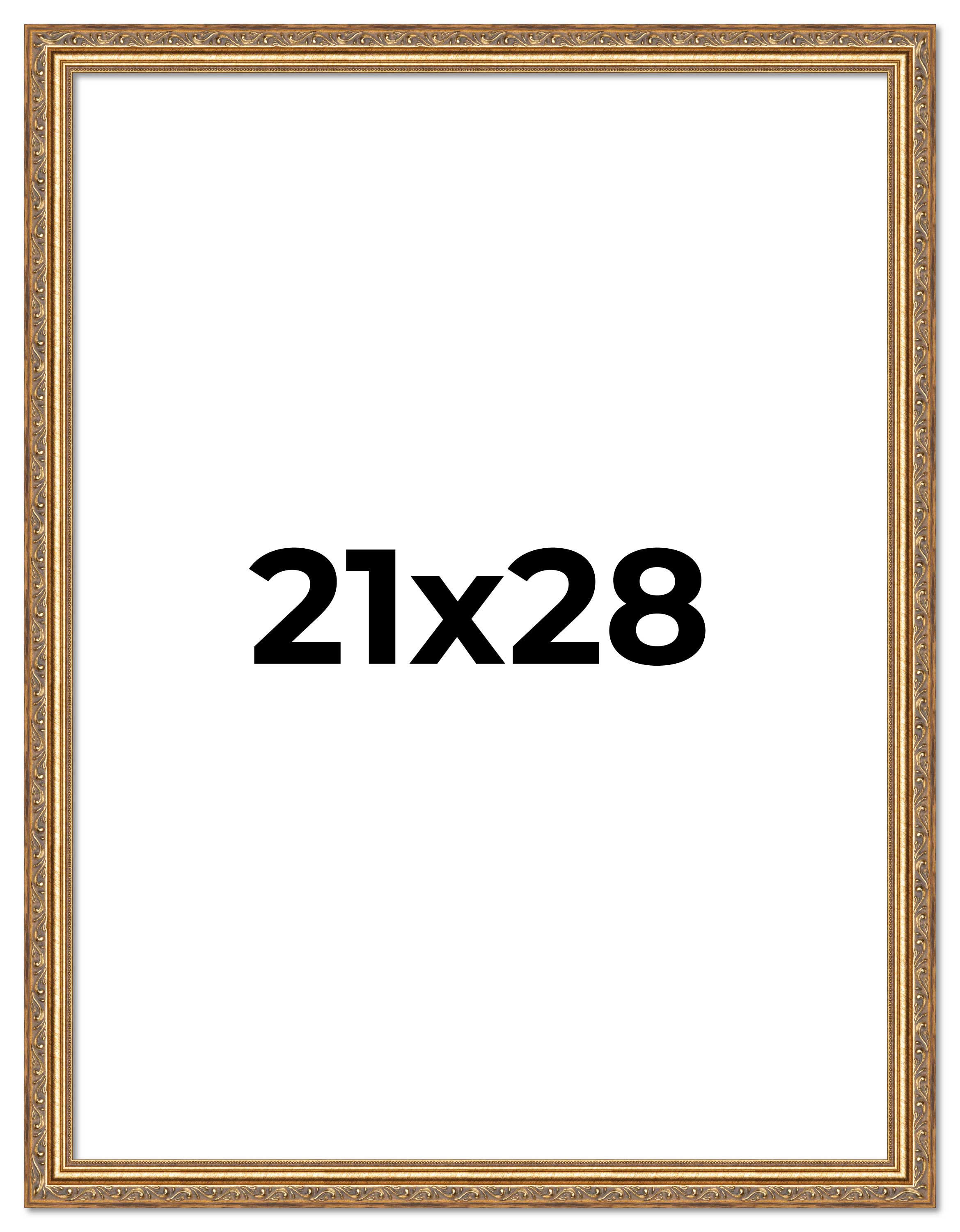 21x28 Frame Gold Solid Wood Picture Frame Width 1.25 Inches | Interior Frame Dep main product image