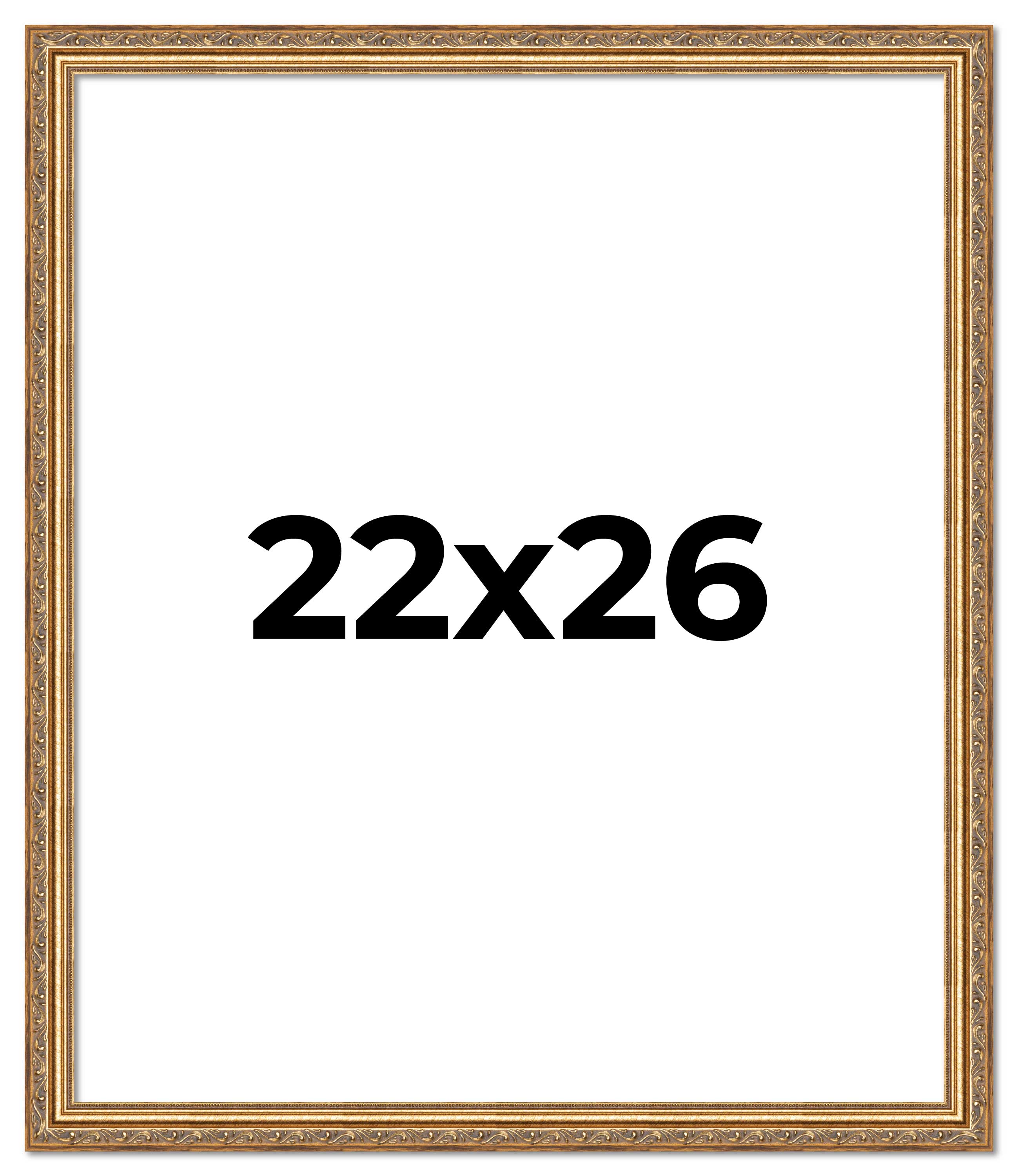 22x26 Frame Gold Solid Wood Picture Frame Width 1.25 Inches | Interior Frame Dep main product image