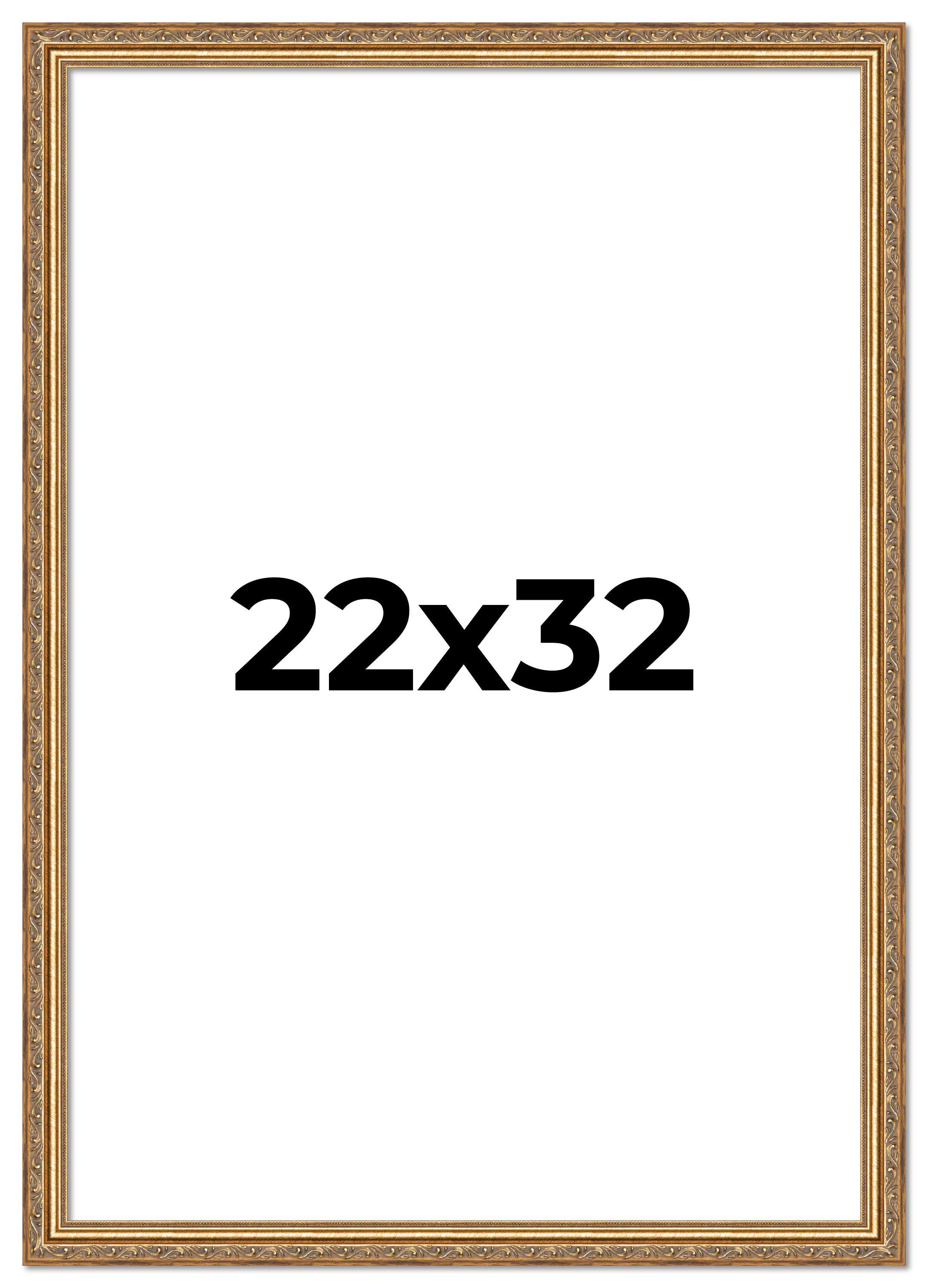 22x32 Frame Gold Solid Wood Picture Frame Width 1.25 Inches | Interior Frame Dep main product image