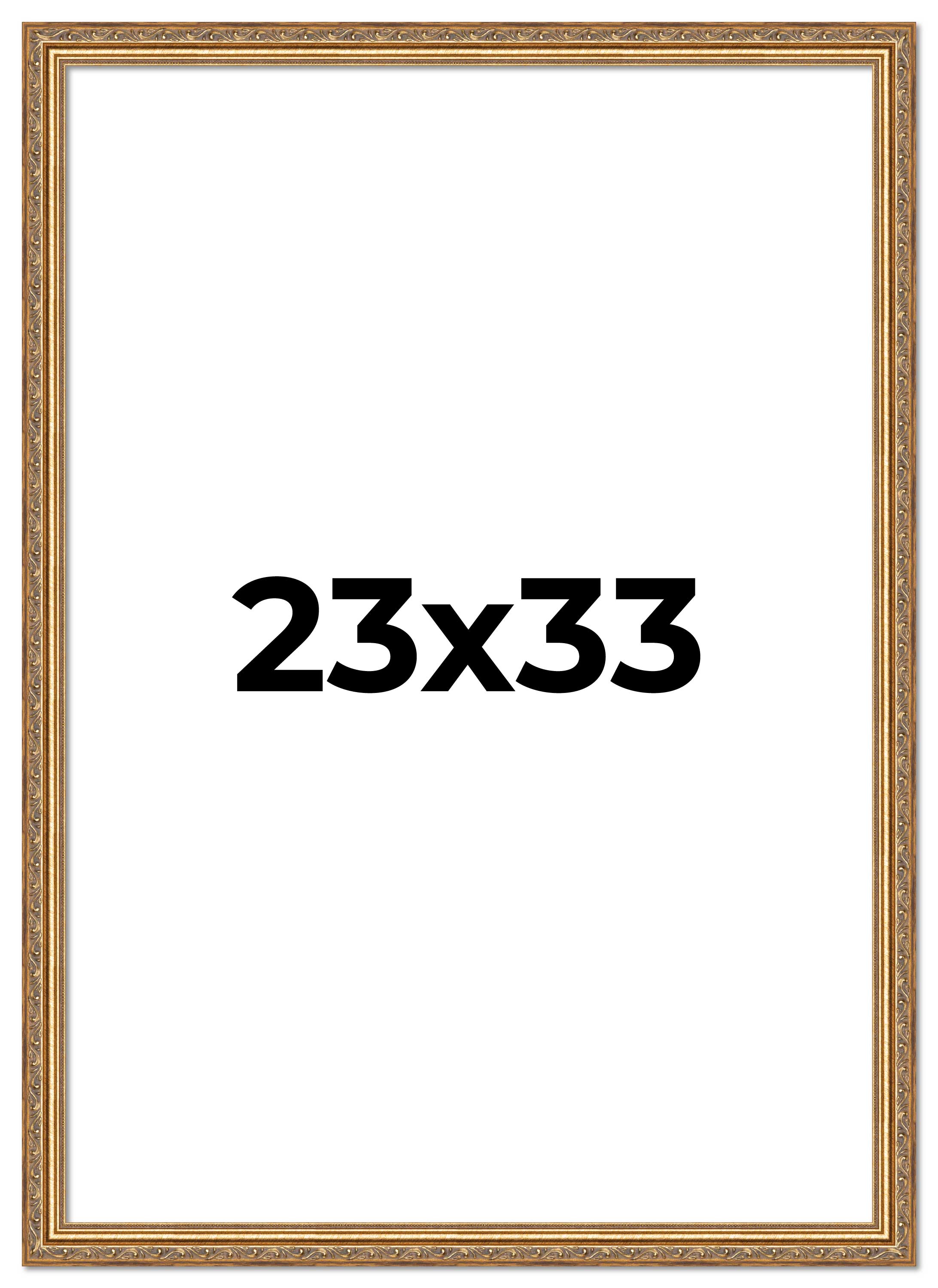 23x33 Frame Gold Solid Wood Picture Frame Width 1.25 Inches | Interior Frame Dep main product image