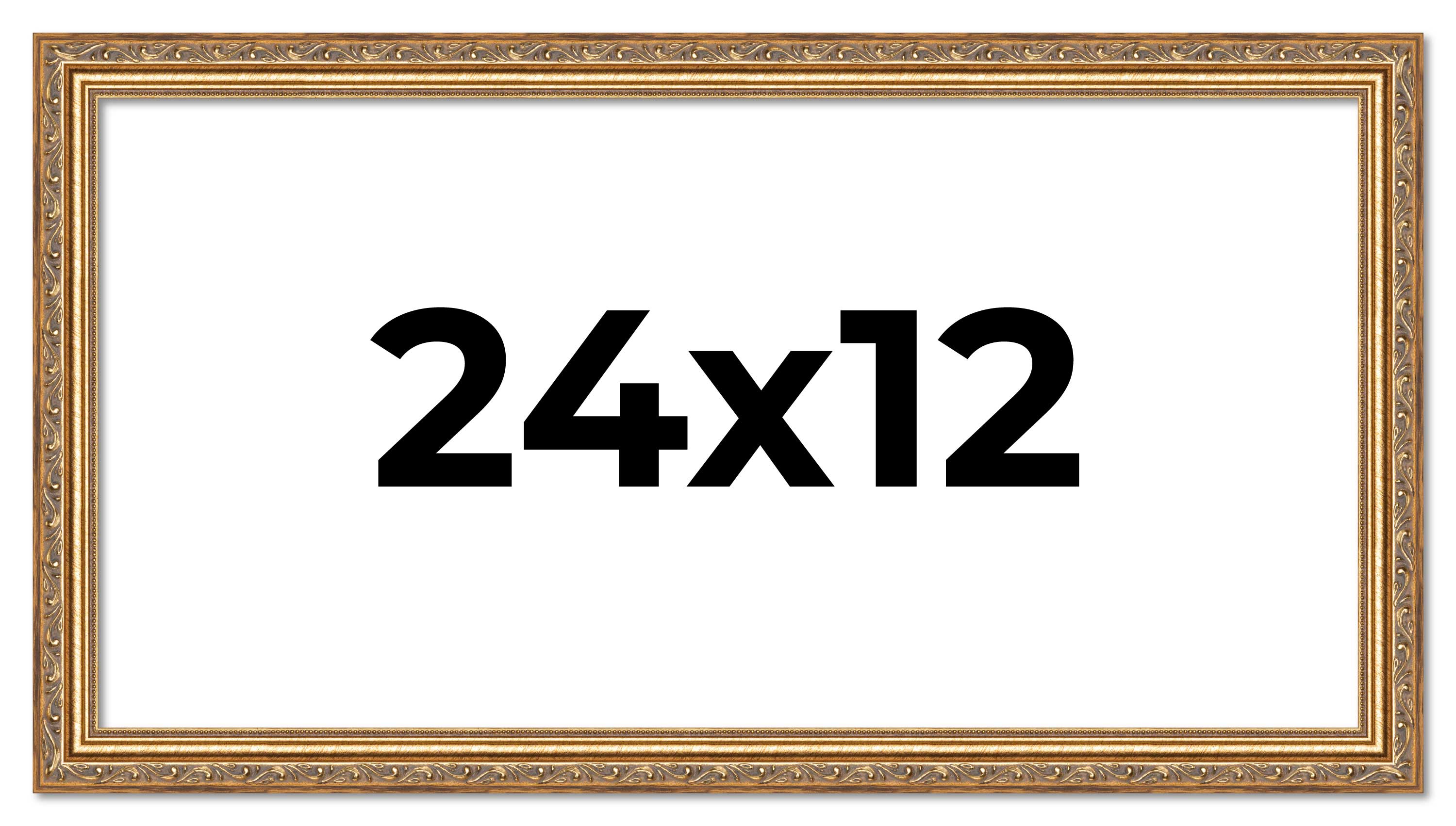 24x12 Frame Gold Solid Wood Picture Frame Width 1.25 Inches | Interior Frame Dep main product image