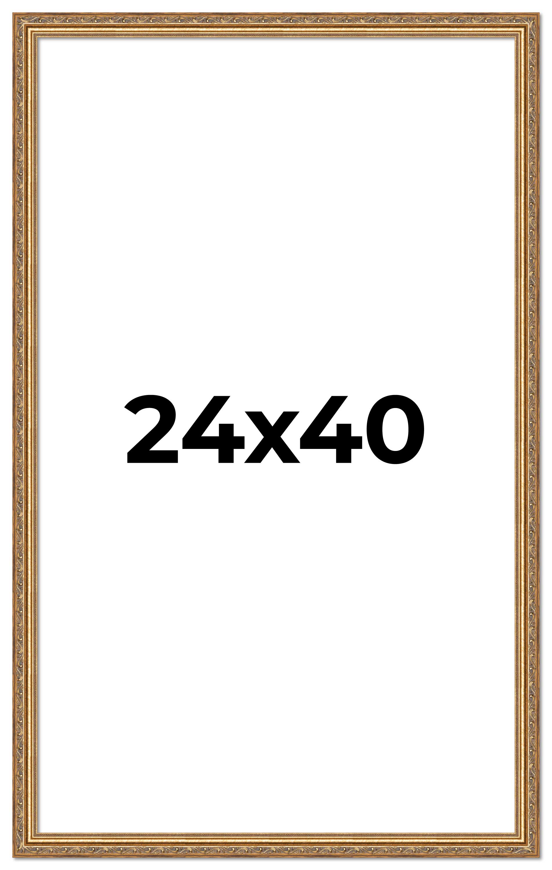 24x40 Frame Gold Solid Wood Picture Frame Width 1.25 Inches | Interior Frame Dep main product image