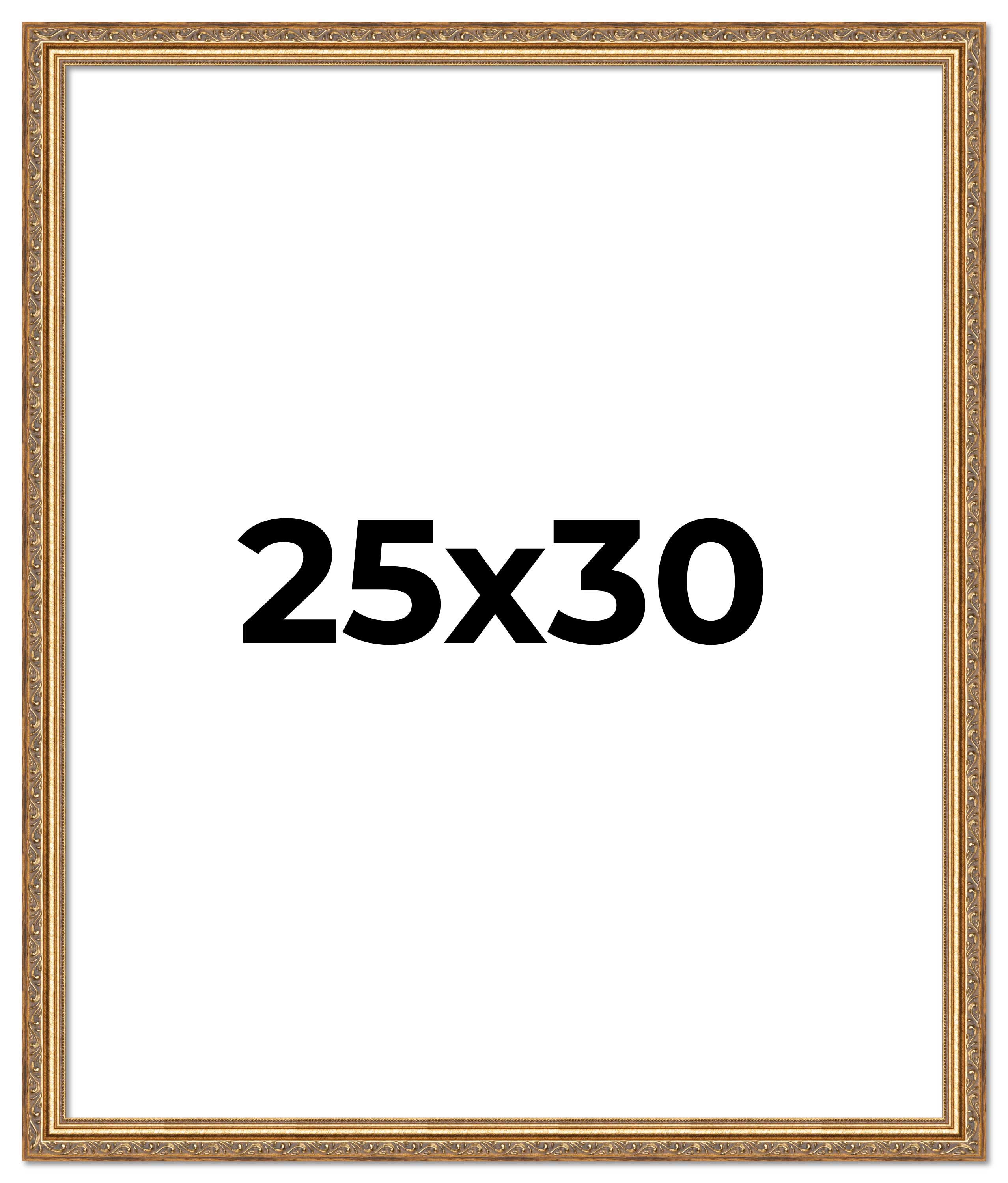 25x30 Frame Gold Solid Wood Picture Frame Width 1.25 Inches | Interior Frame Dep main product image