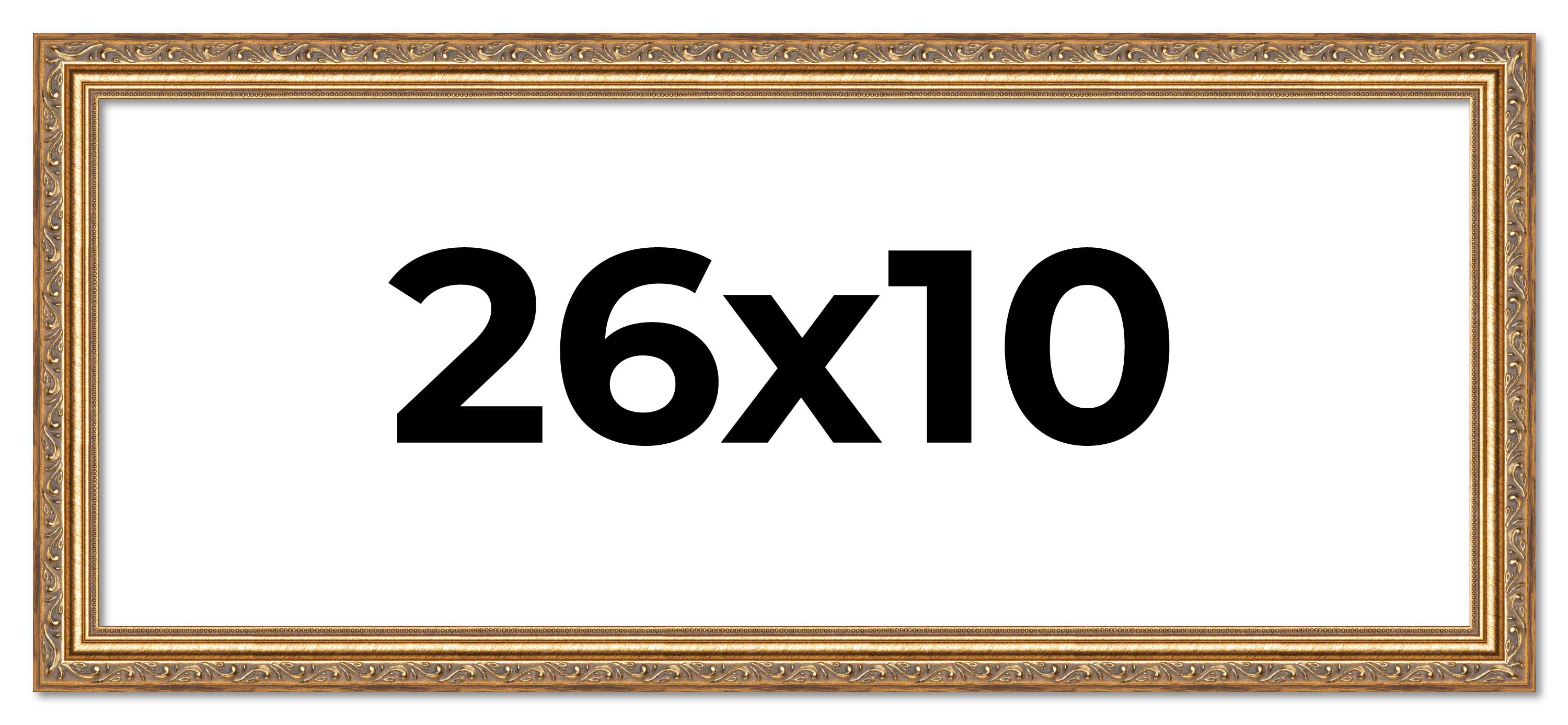 26x10 Frame Gold Solid Wood Picture Frame Width 1.25 Inches | Interior Frame Dep main product image