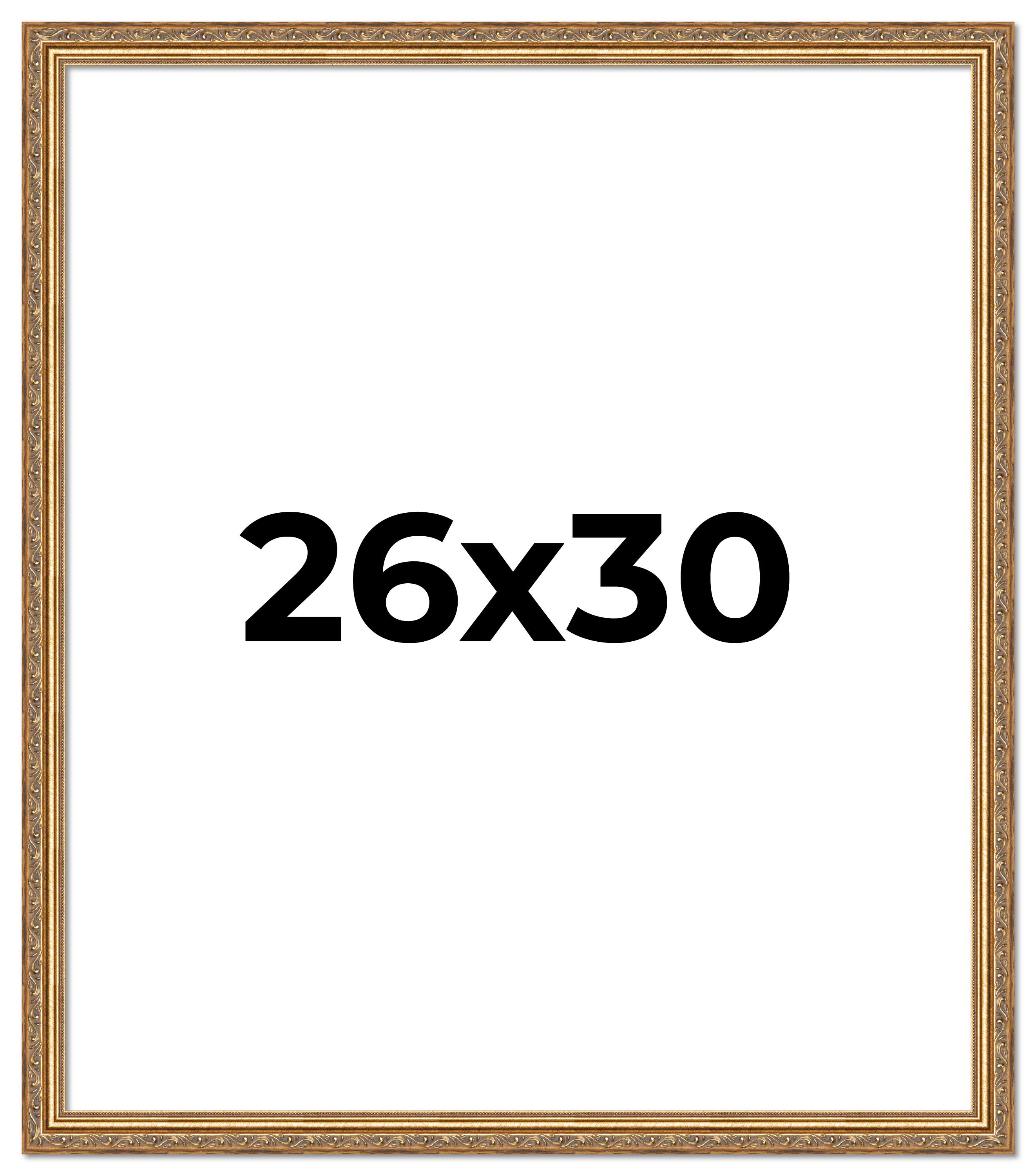 26x30 Frame Gold Solid Wood Picture Frame Width 1.25 Inches | Interior Frame Dep main product image