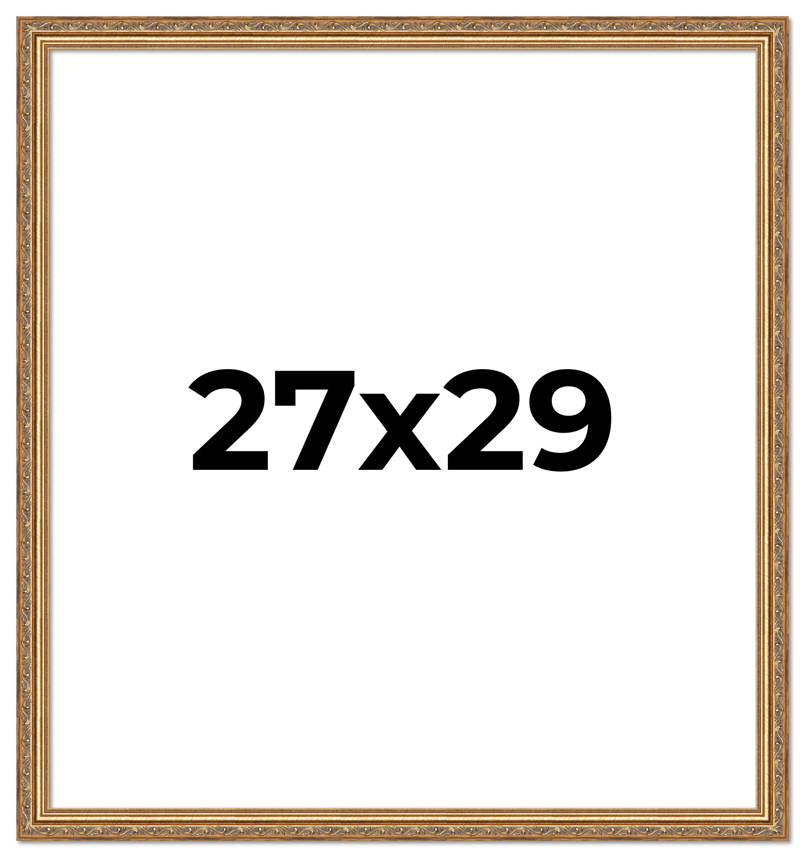 27x29 Frame Gold Solid Wood Picture Frame Width 1.25 Inches | Interior Frame Dep main product image