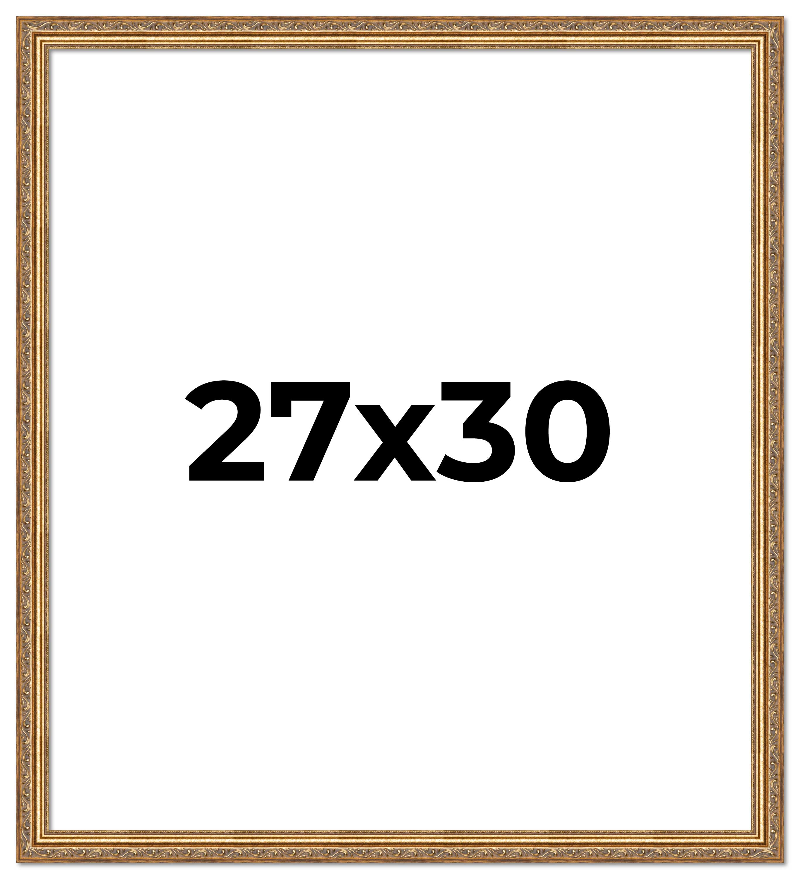27x30 Frame Gold Solid Wood Picture Frame Width 1.25 Inches | Interior Frame Dep main product image