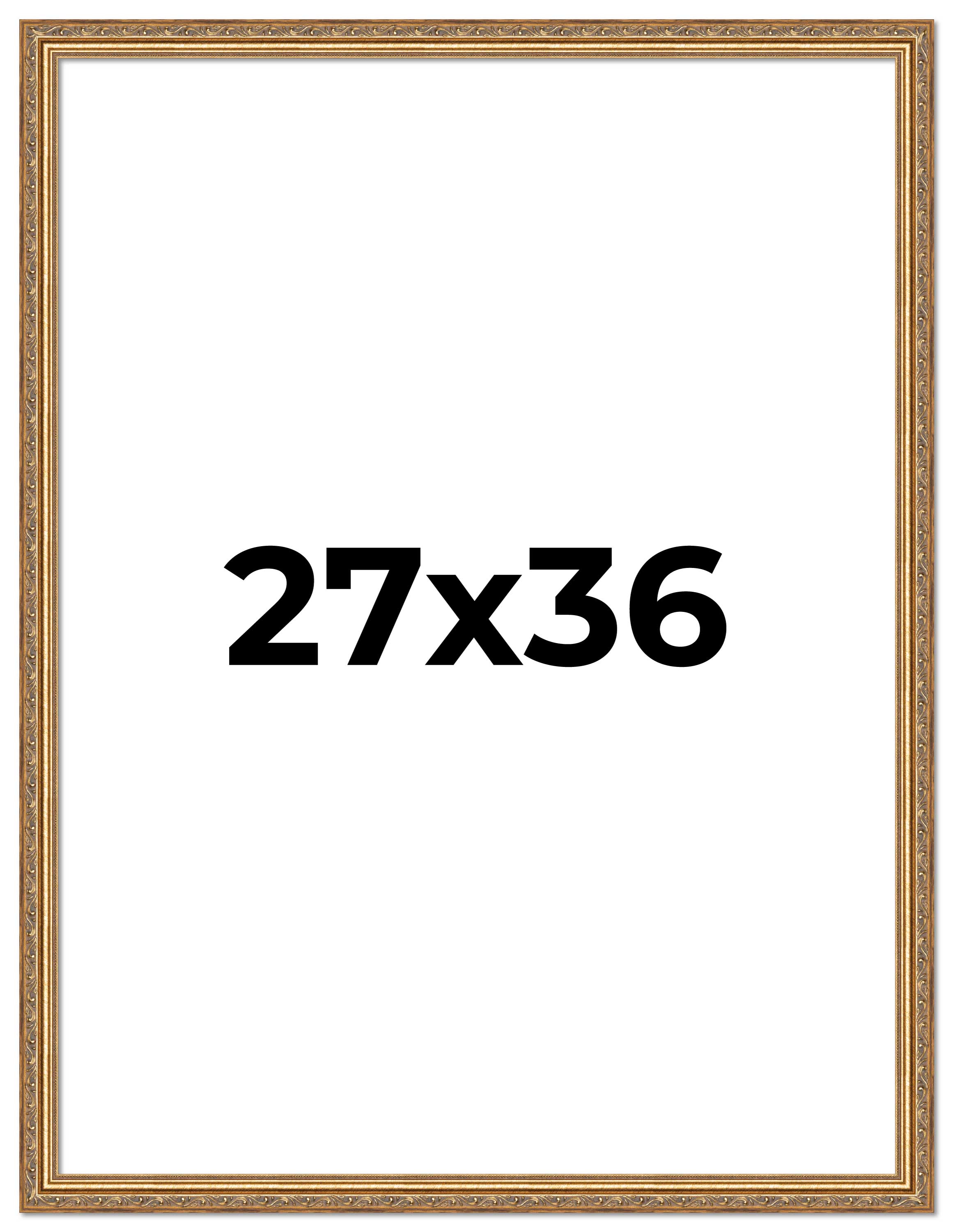 27x36 Frame Gold Solid Wood Picture Frame Width 1.25 Inches | Interior Frame Dep main product image