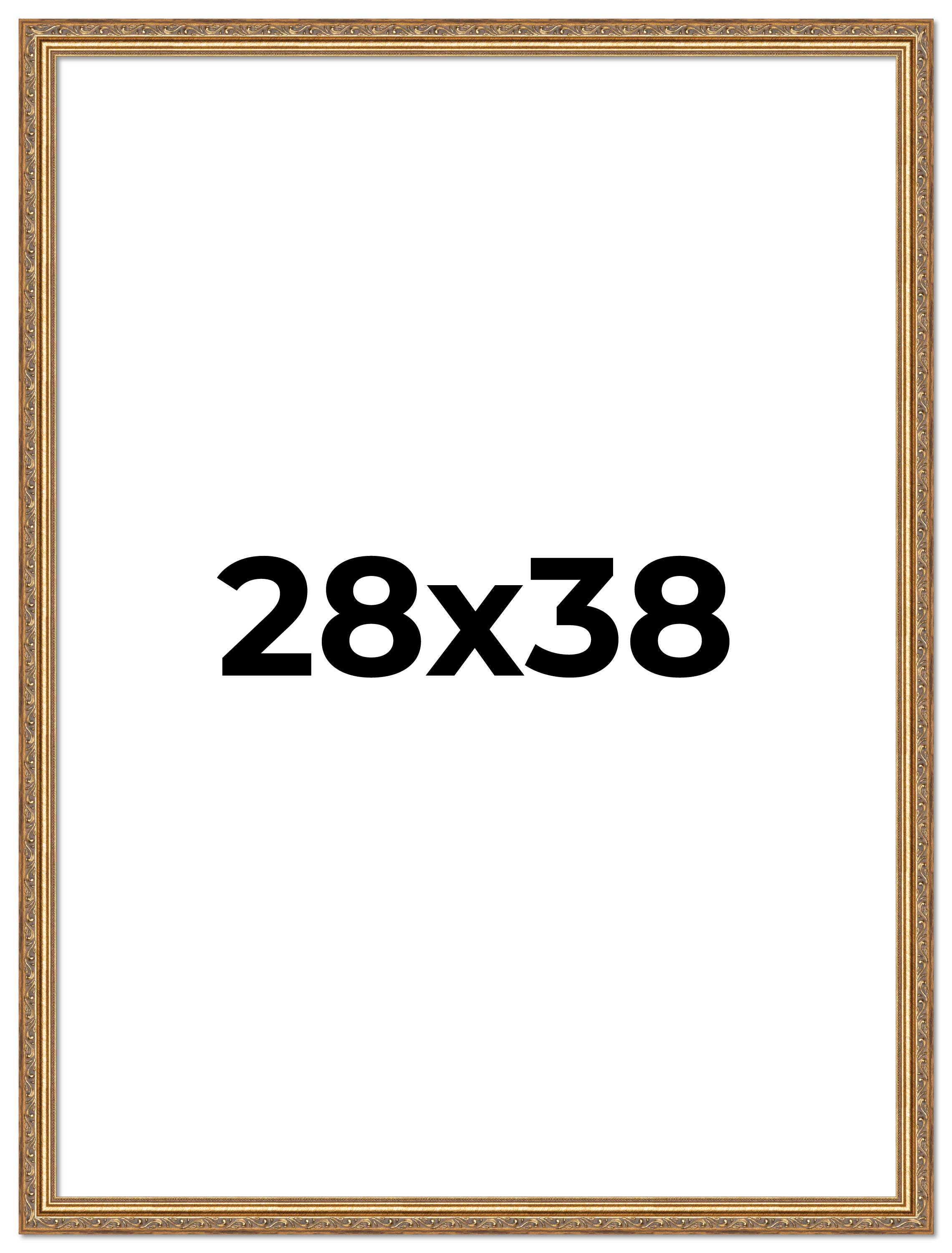 28x38 Frame Gold Solid Wood Picture Frame Width 1.25 Inches | Interior Frame Dep main product image