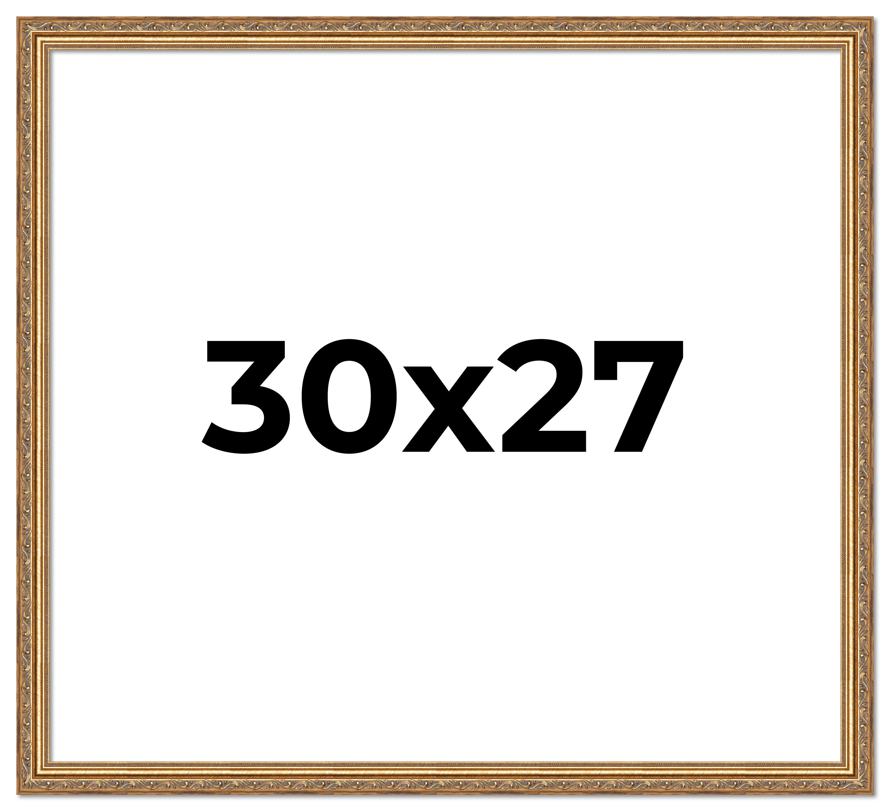 30x27 Frame Gold Solid Wood Picture Frame Width 1.25 Inches | Interior Frame Dep main product image