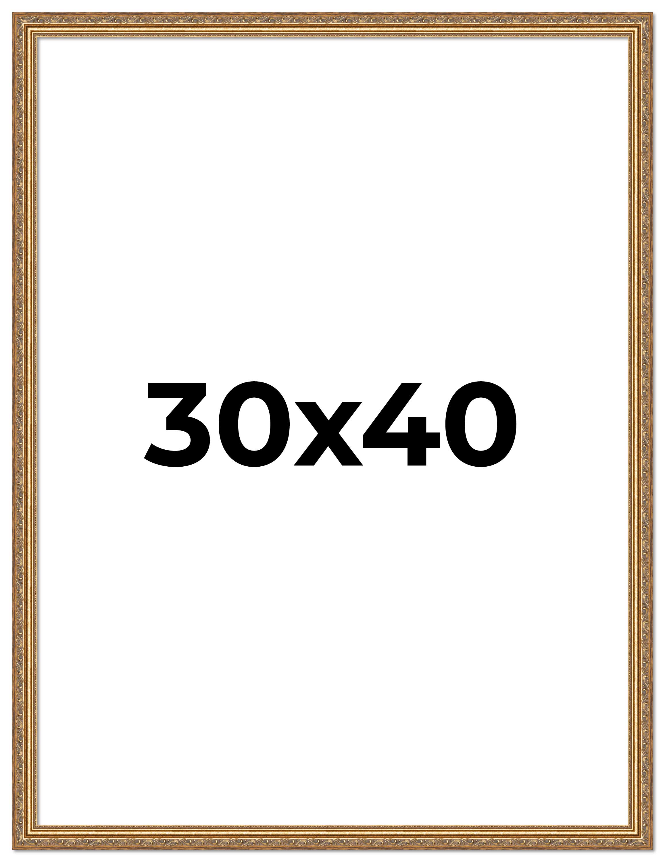 30x40 Frame Gold Solid Wood Picture Frame Width 1.25 Inches | Interior Frame Dep main product image