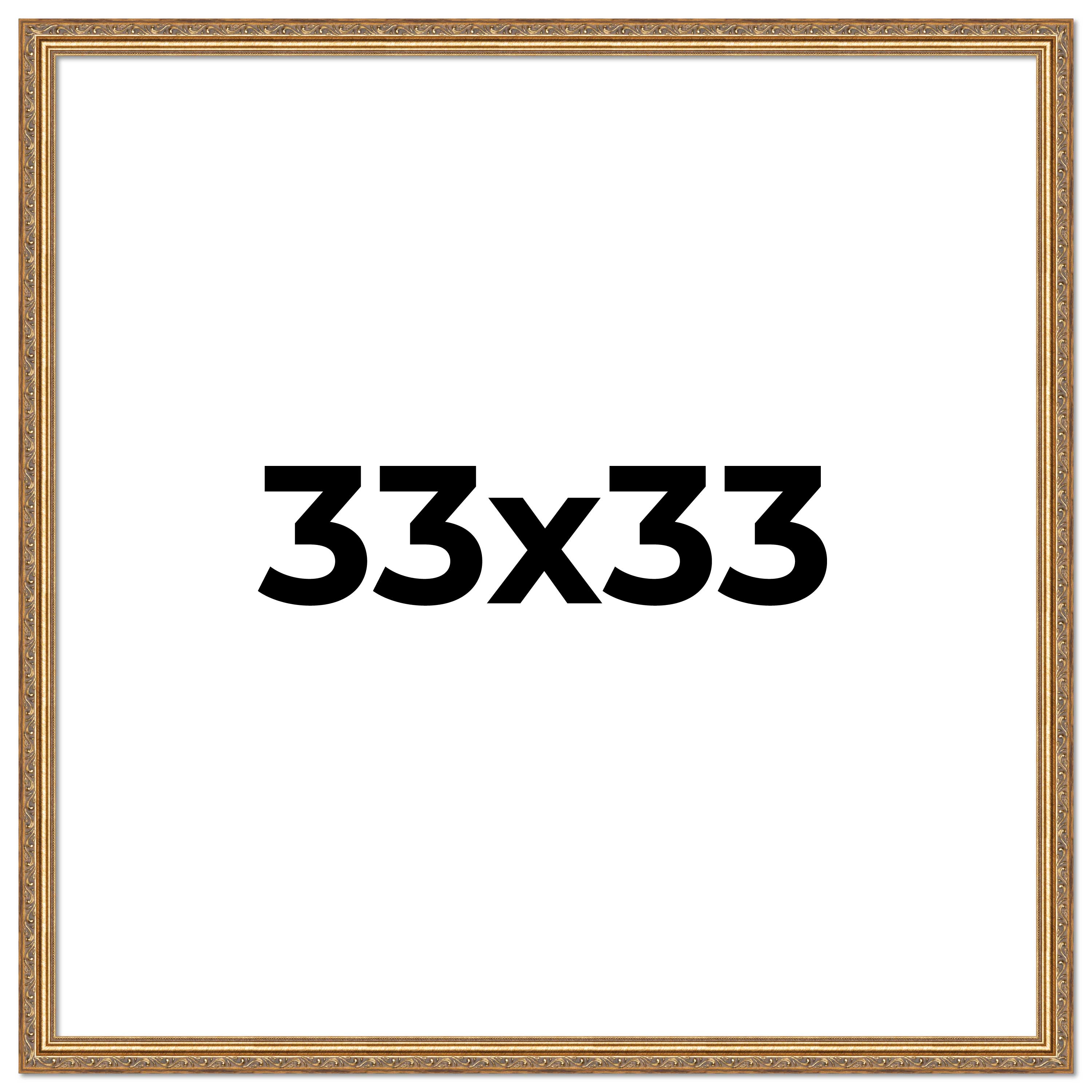 33x33 Frame Gold Solid Wood Picture Frame Width 1.25 Inches | Interior Frame Dep main product image