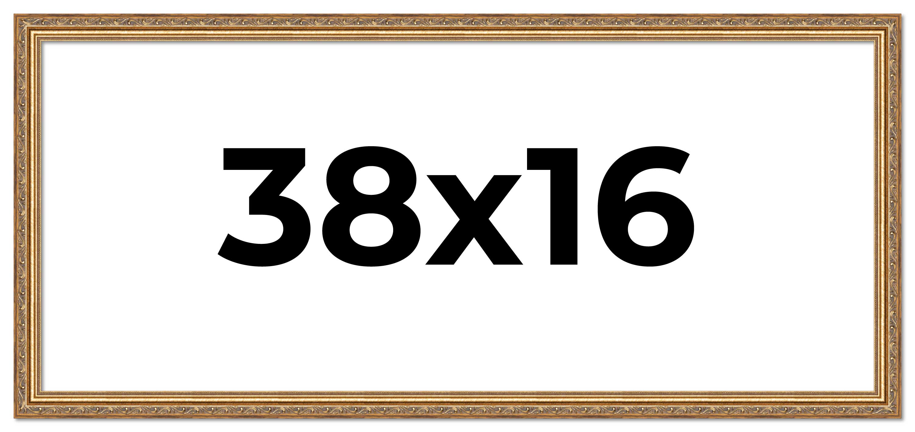 38x16 Frame Gold Solid Wood Picture Frame Width 1.25 Inches | Interior Frame Dep main product image