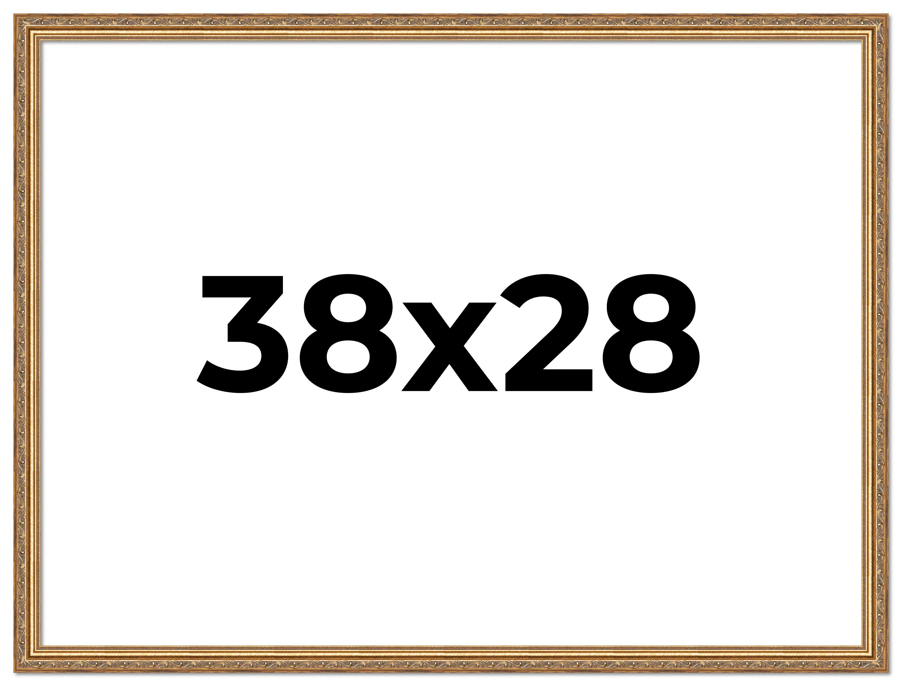 38x28 Frame Gold Solid Wood Picture Frame Width 1.25 Inches | Interior Frame Dep main product image