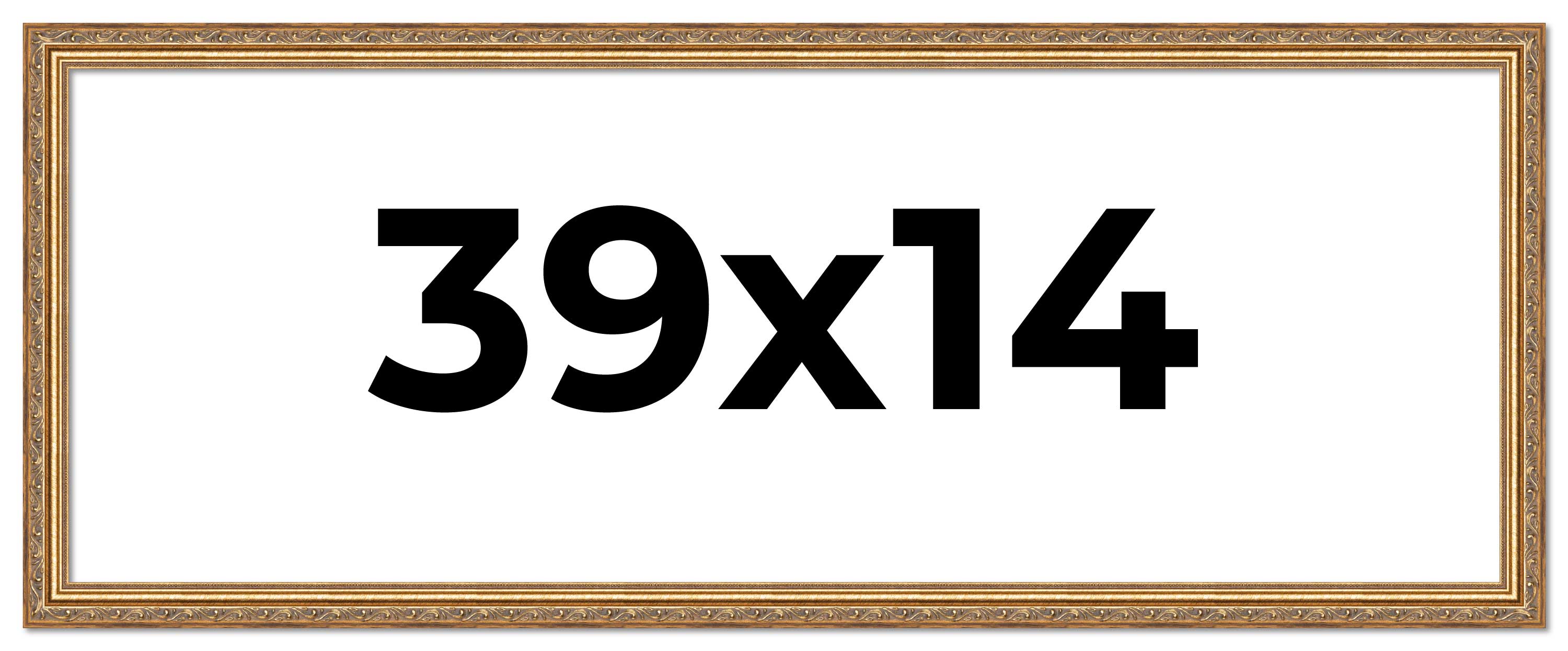 39×14 Frame Gold Solid Wood Picture Frame Width 1.25 Inches | Interior Frame Dep