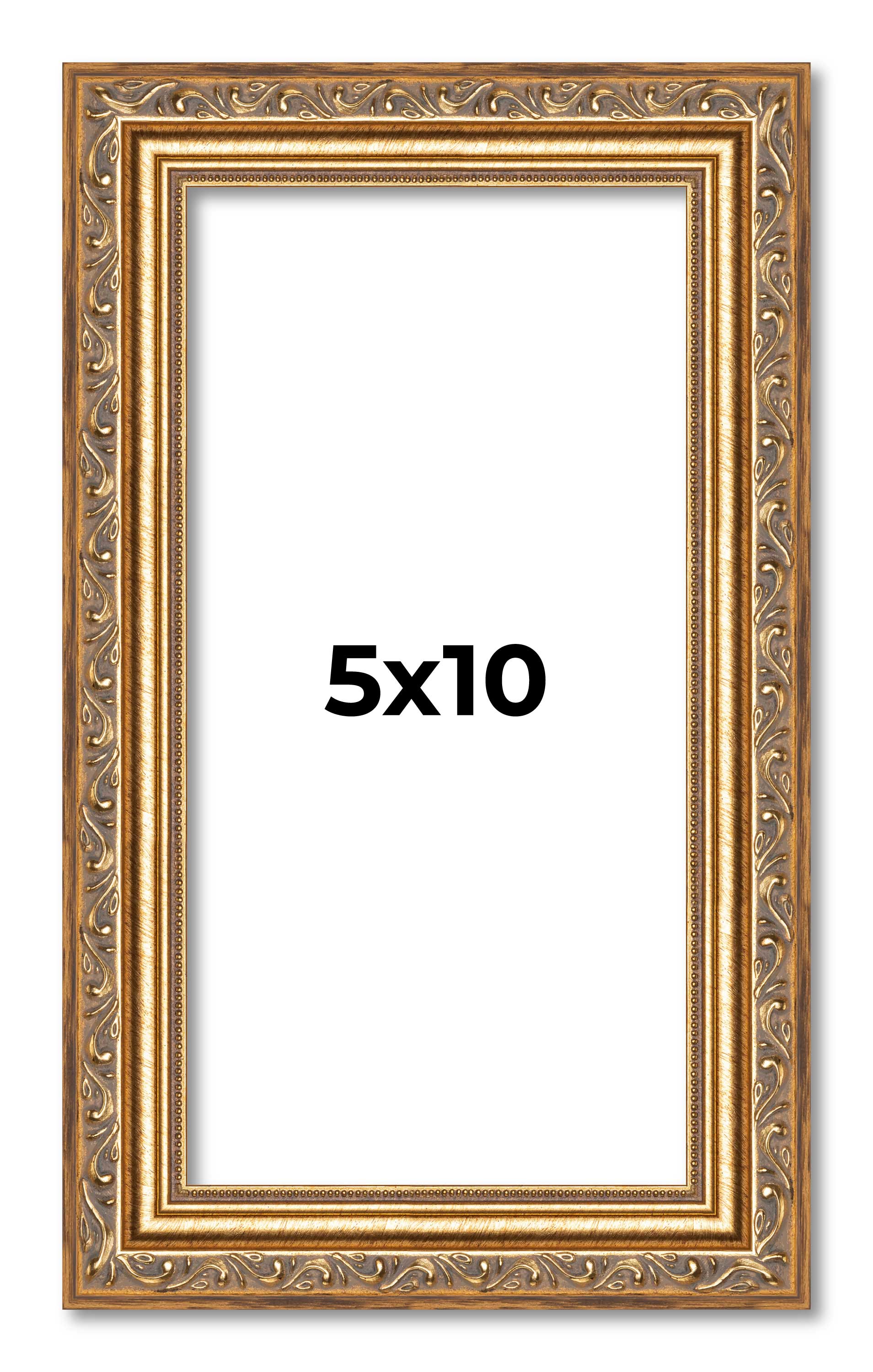 5×10 In Frame Gold Solid Wood Picture Frame Width 1.25 Inches | Interior Frame D