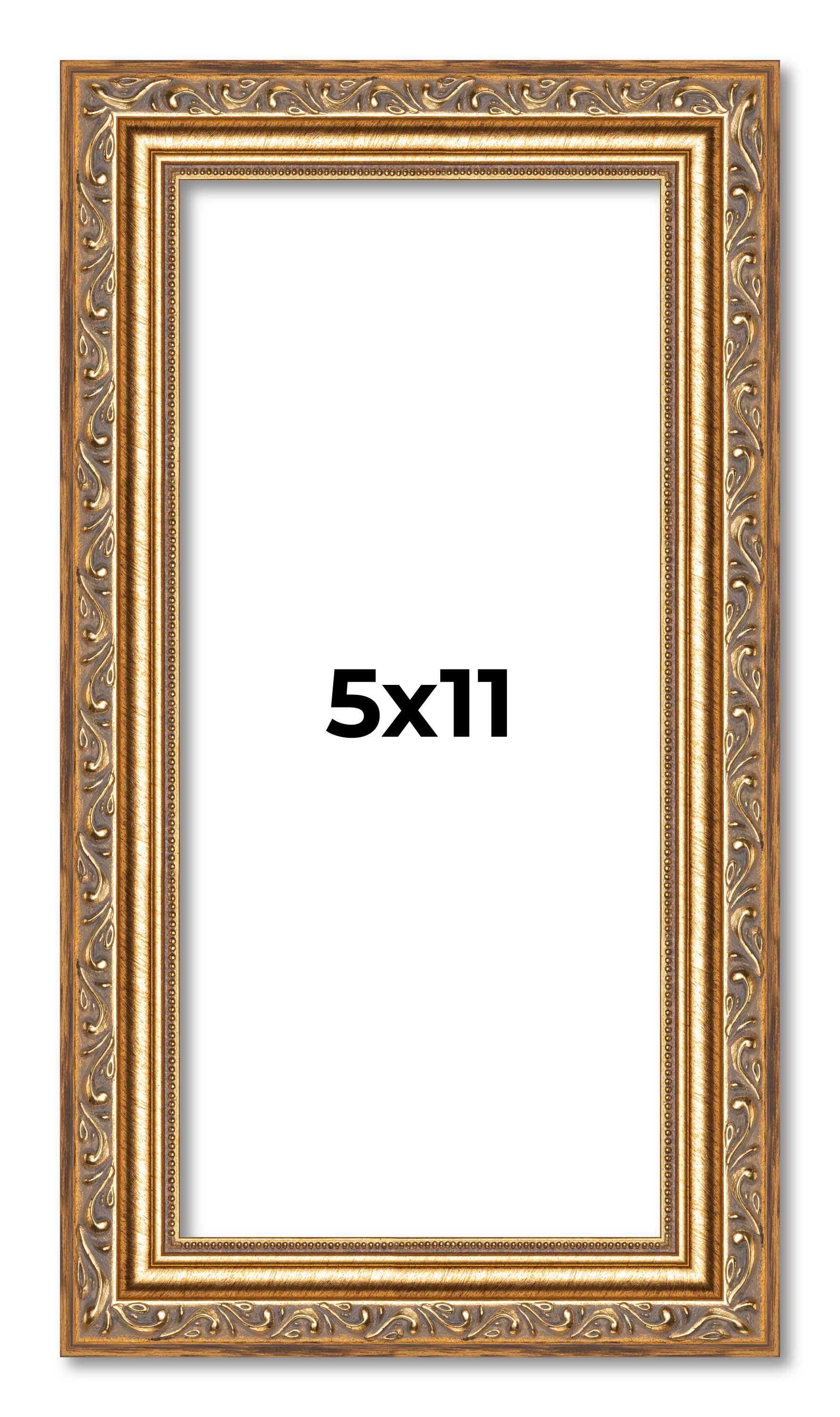 5×11 In Frame Gold Solid Wood Picture Frame Width 1.25 Inches | Interior Frame D